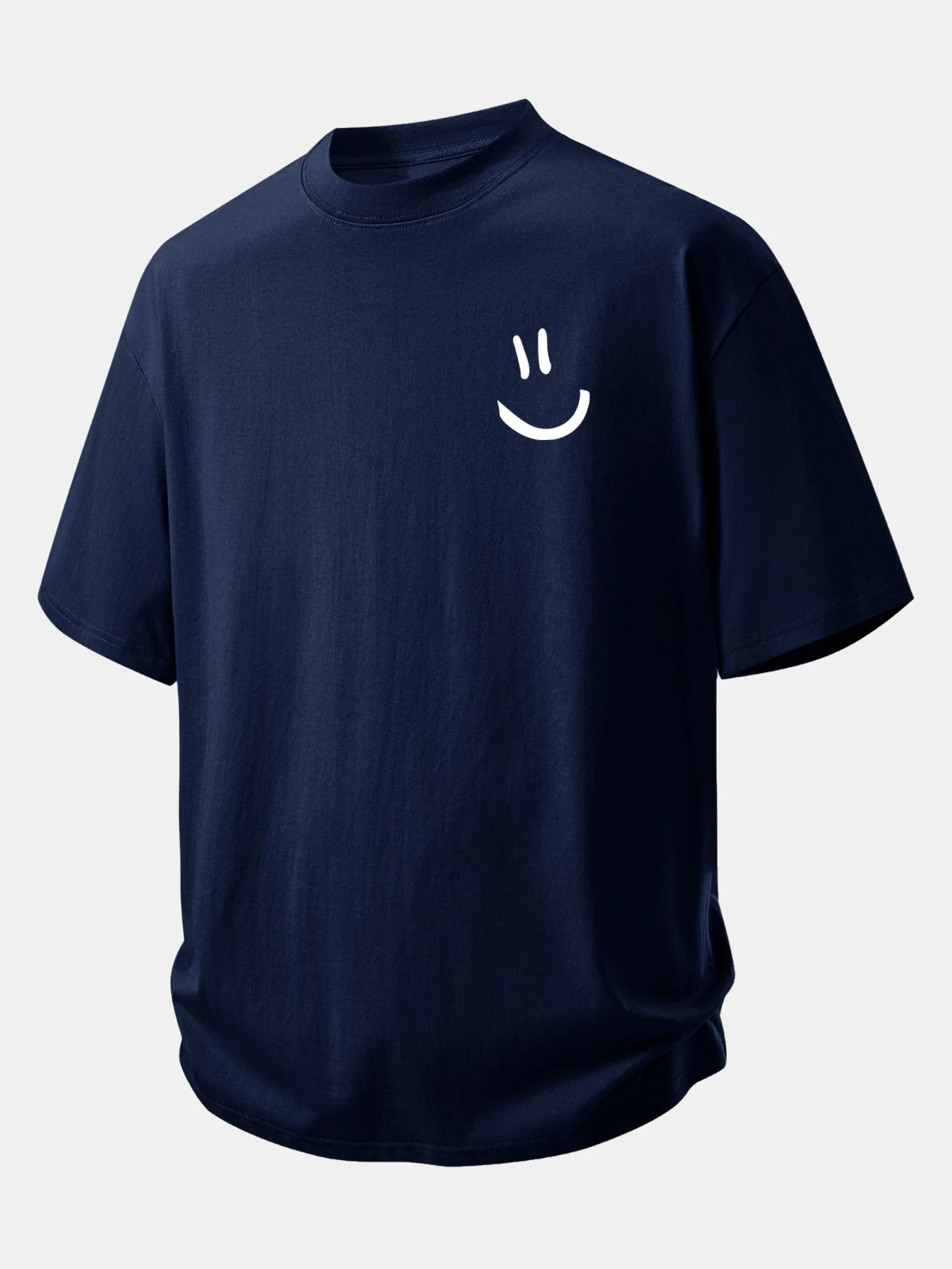 Relax Fit Smiley Face Print Cotton T-Shirt - Image 8