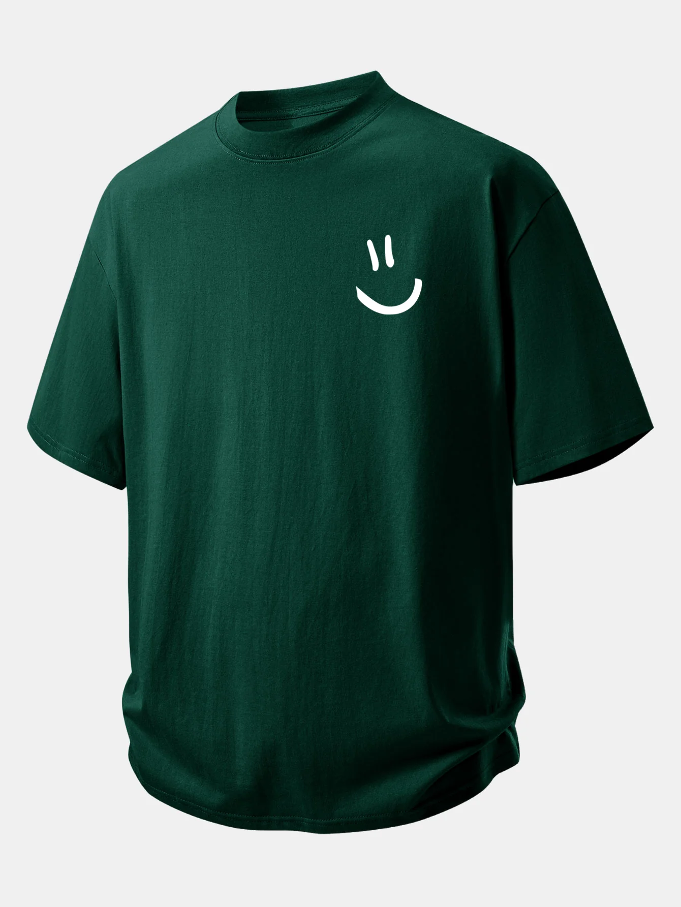 Relax Fit Smiley Face Print Cotton T-Shirt - Image 9