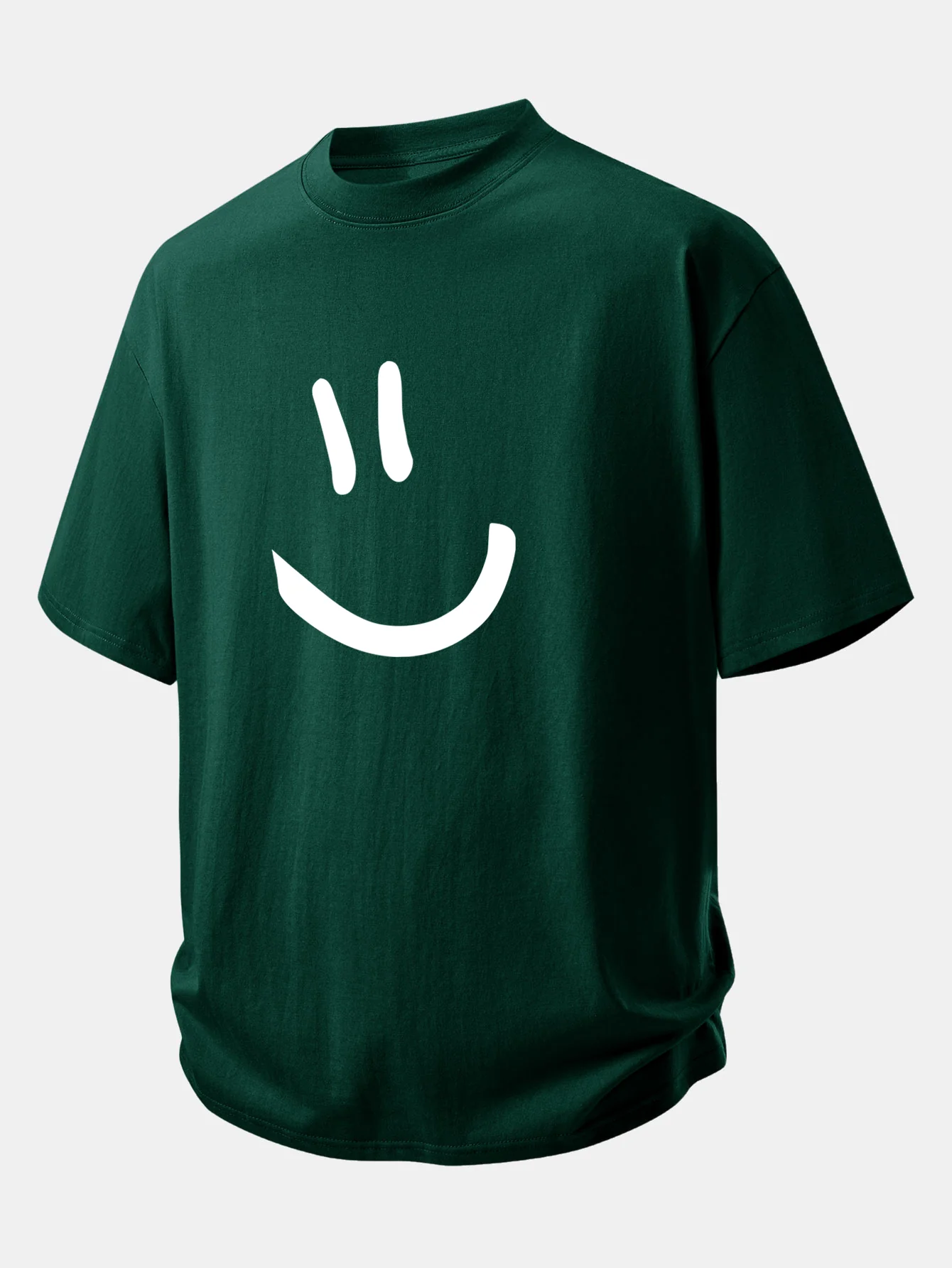 Relax Fit Smiley Face Print Cotton T-Shirt - Image 10
