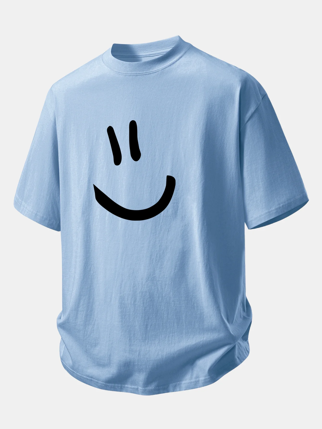 Relax Fit Smiley Face Print Cotton T-Shirt - Image 11