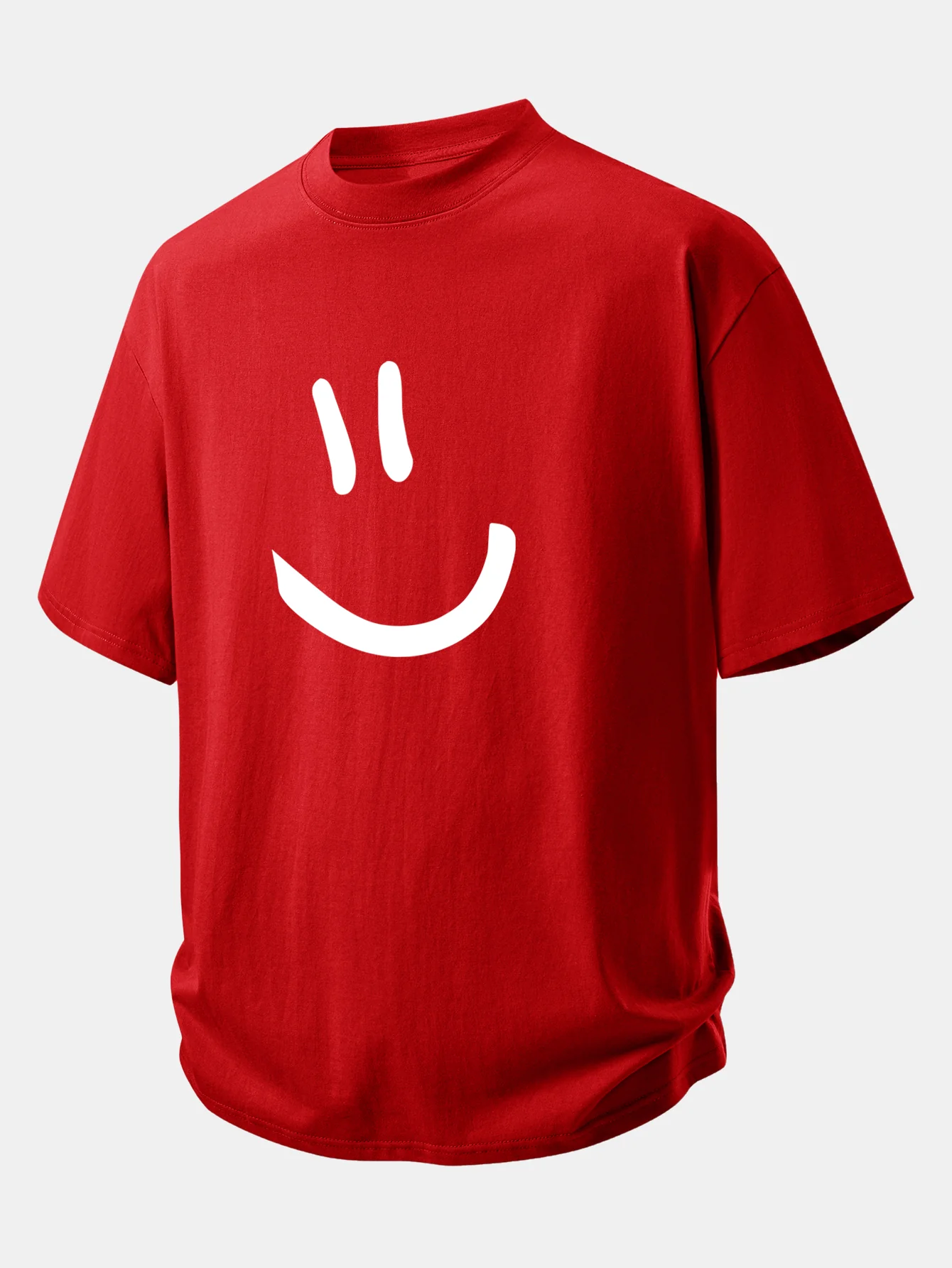 Relax Fit Smiley Face Print Cotton T-Shirt - Image 12