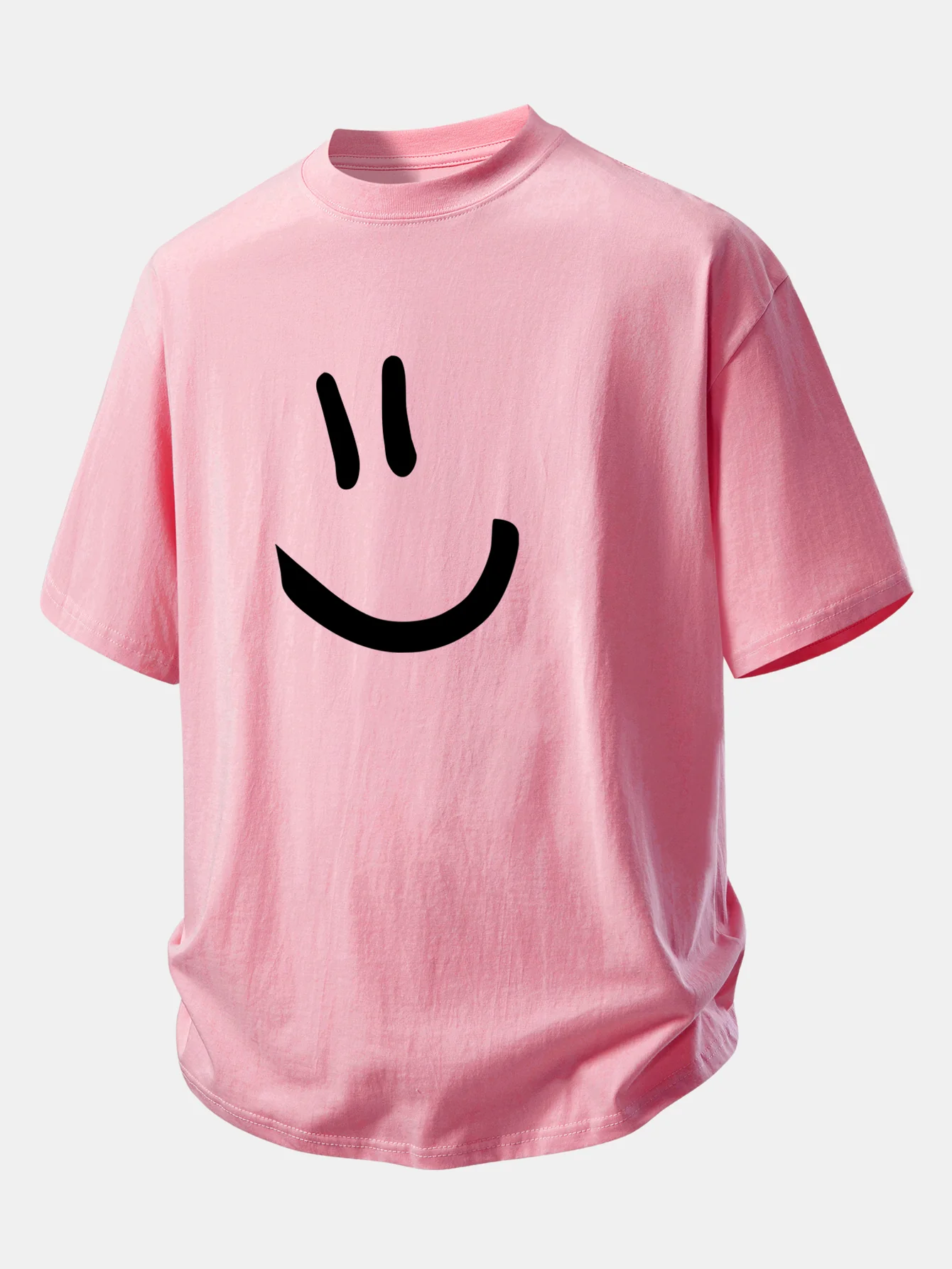 Relax Fit Smiley Face Print Cotton T-Shirt - Image 3