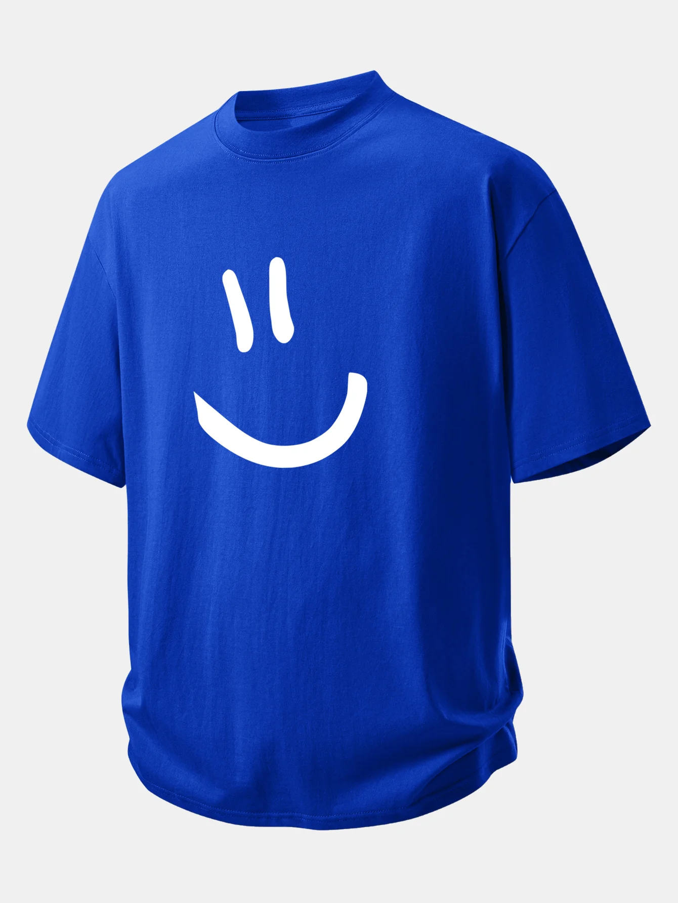 Relax Fit Smiley Face Print Cotton T-Shirt - Image 6