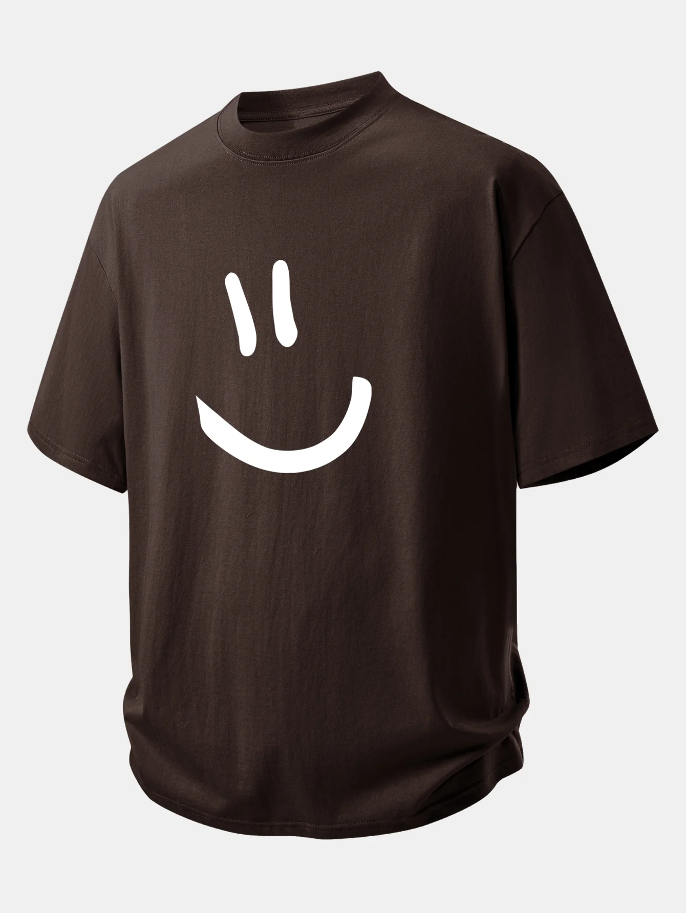 Relax Fit Smiley Face Print Cotton T-Shirt - Image 7