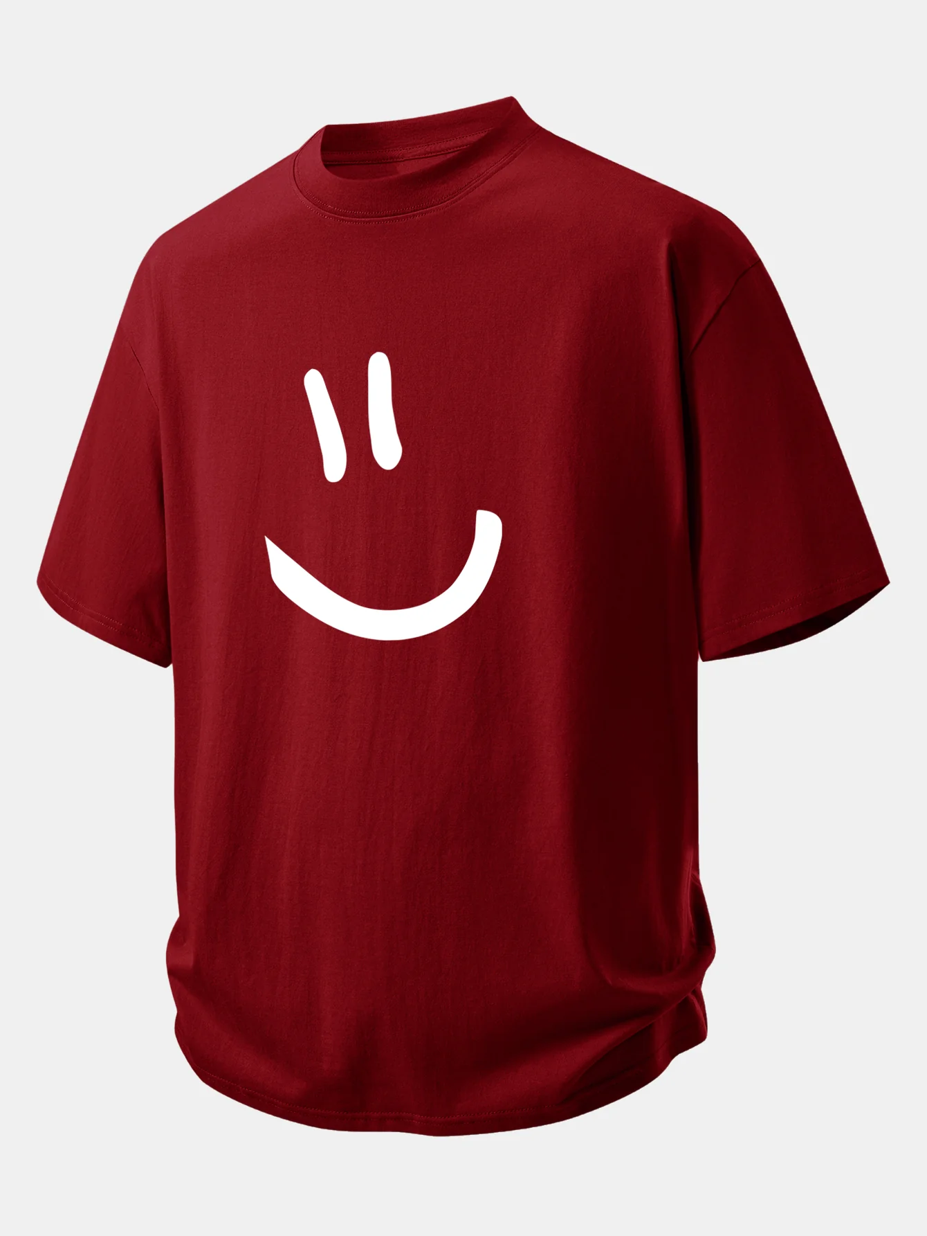 Relax Fit Smiley Face Print Cotton T-Shirt - Image 8