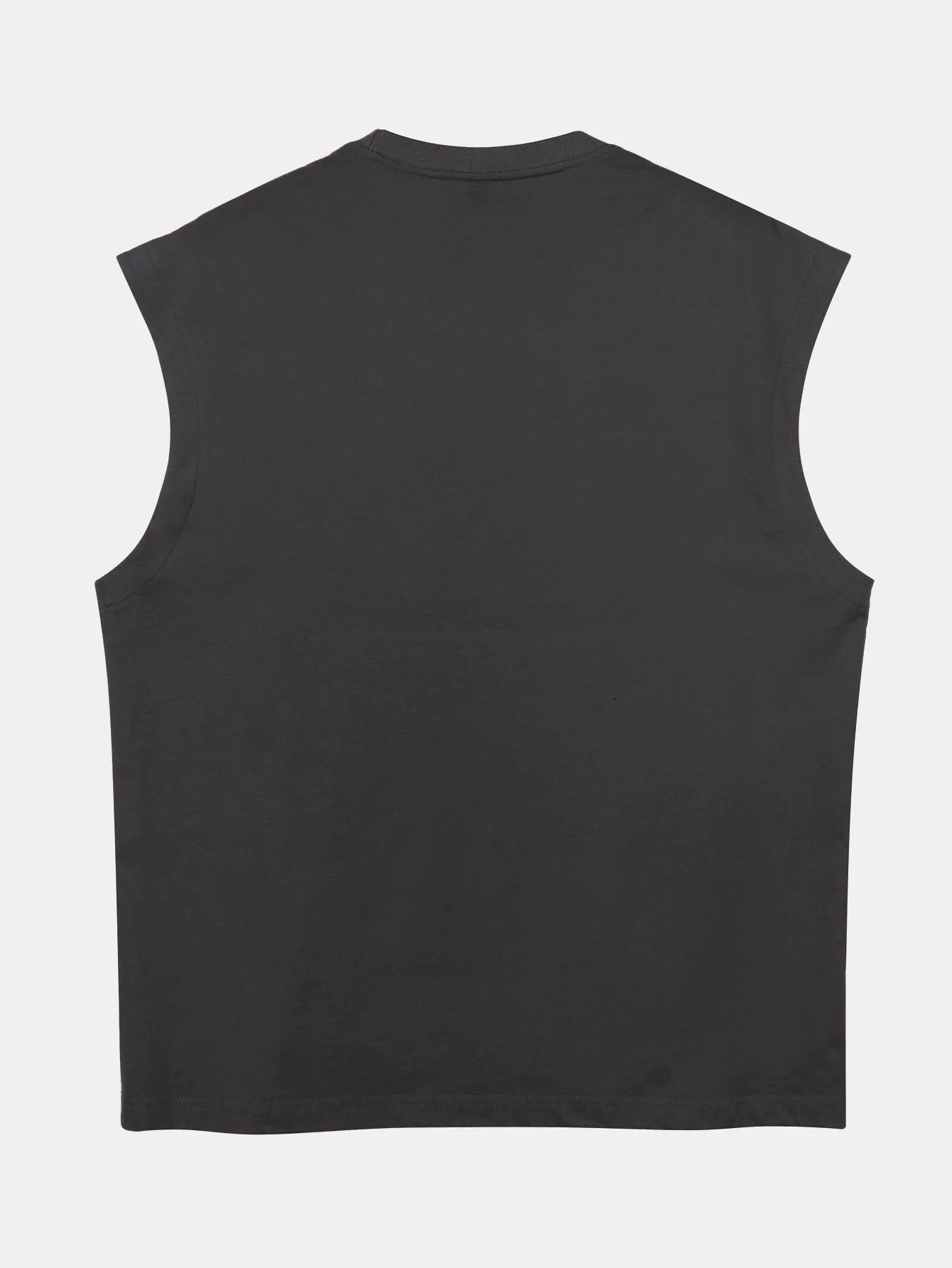 Entspannt sitzendes, einfarbiges Baumwoll-T-Shirt mit überschnittenen Schultern und ärmellos - Image 10