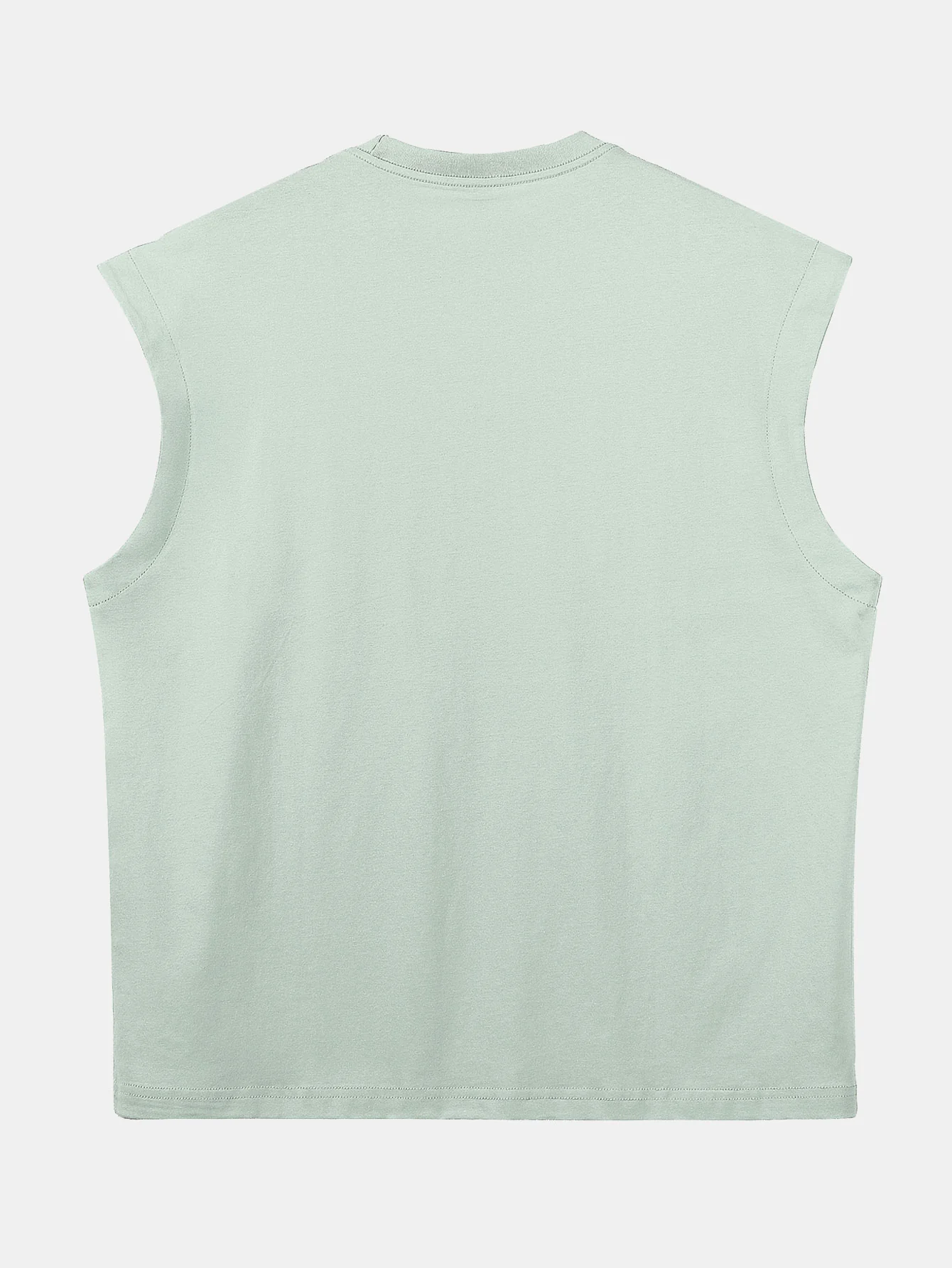 Entspannt sitzendes, einfarbiges Baumwoll-T-Shirt mit überschnittenen Schultern und ärmellos - Image 14