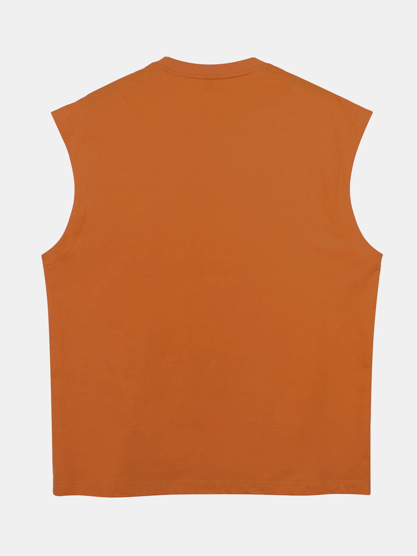 Entspannt sitzendes, einfarbiges Baumwoll-T-Shirt mit überschnittenen Schultern und ärmellos - Image 16