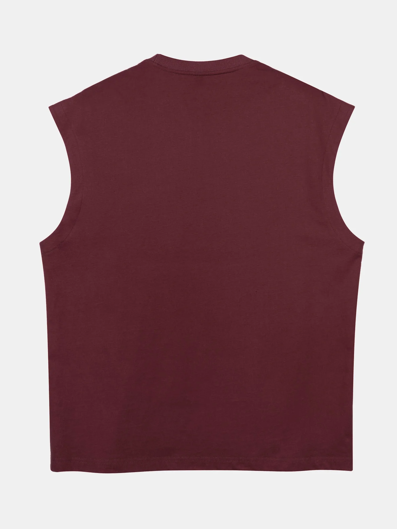 Entspannt sitzendes, einfarbiges Baumwoll-T-Shirt mit überschnittenen Schultern und ärmellos - Image 8