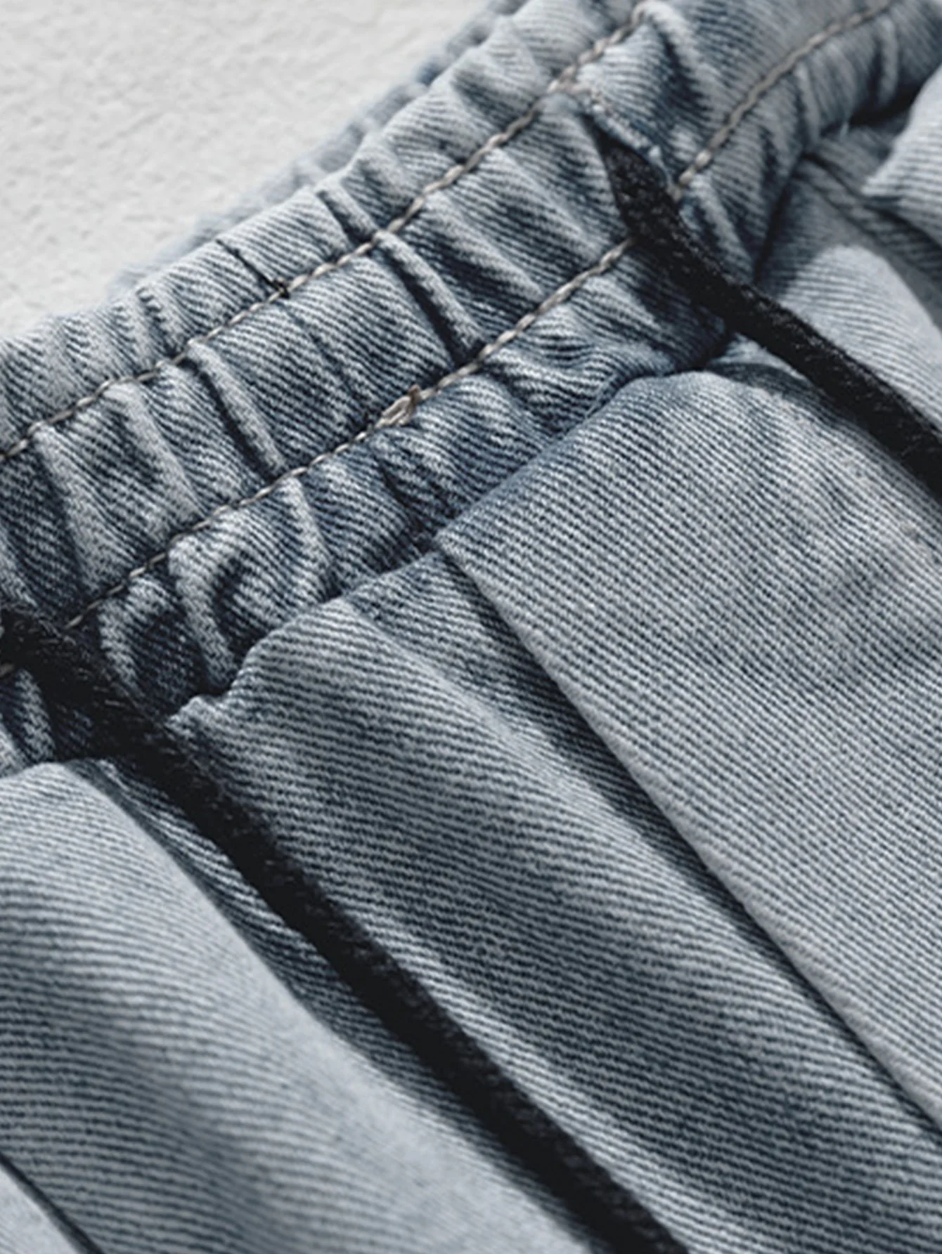 Elastischer Bund Relaxed Fit Gerade Bein Cargo Jeans - Image 5