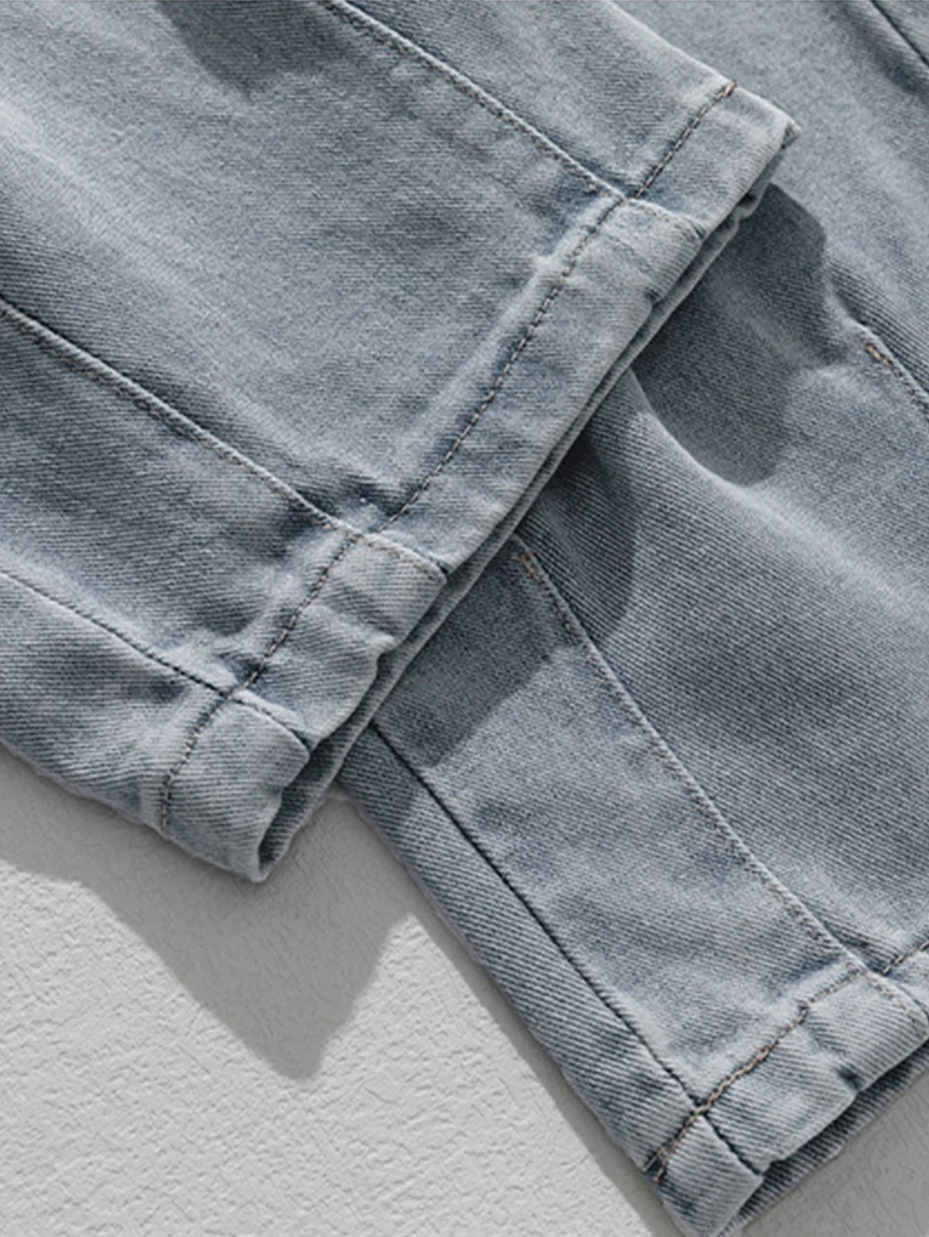 Elastischer Bund Relaxed Fit Gerade Bein Cargo Jeans - Image 7