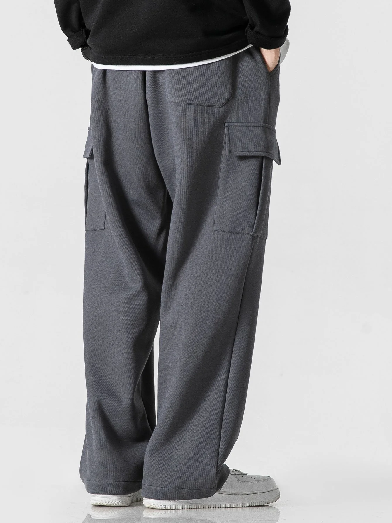 Entspannte Passform gerade Jersey Cargo-Hose - Image 8