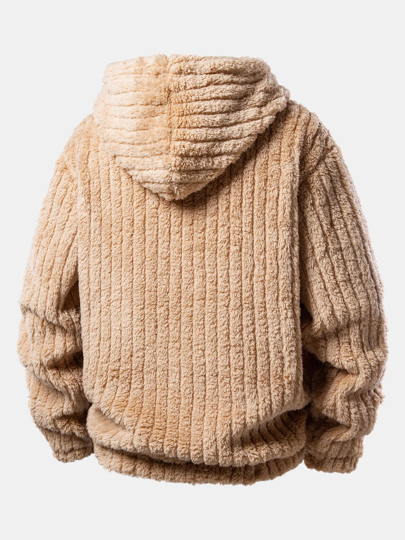 Relax Fit Stripe Kangaroo Pocket Teddy Hoodie & Jogger Pants - Image 4