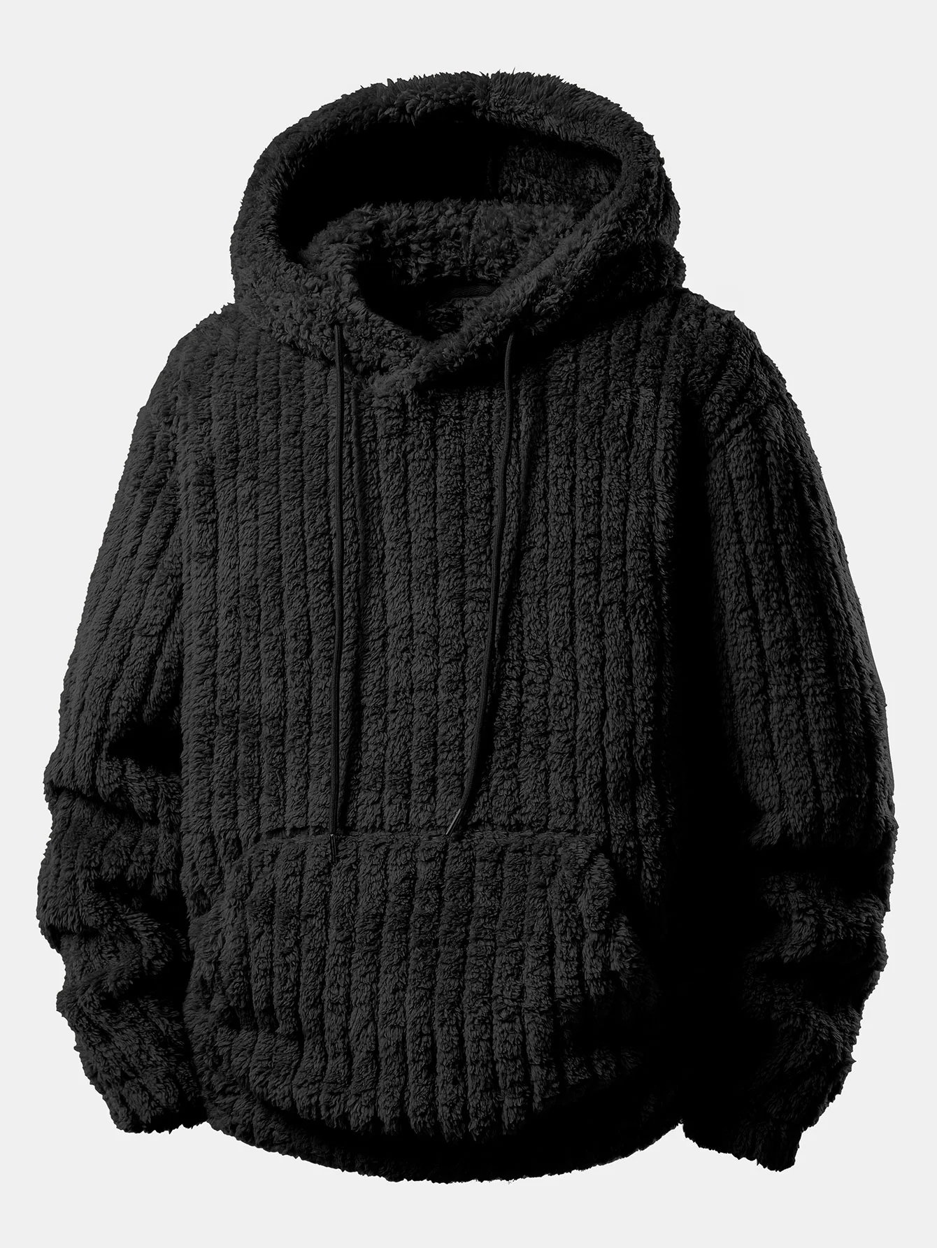 Relax Fit Stripe Kangaroo Pocket Teddy Hoodie & Jogger Pants - Image 5