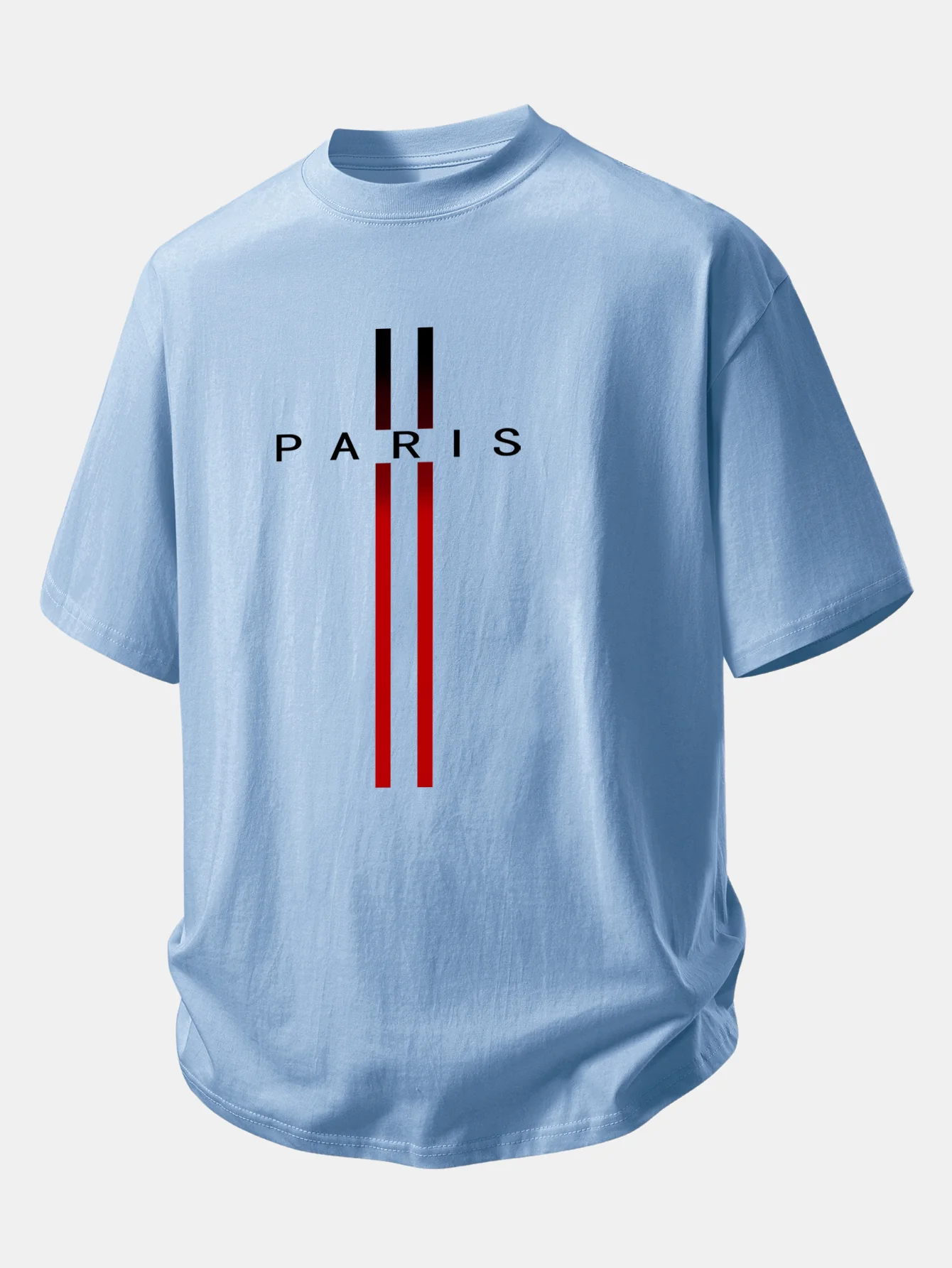 Relax Fit Stripe Paris Print Cotton T-Shirt - Image 10