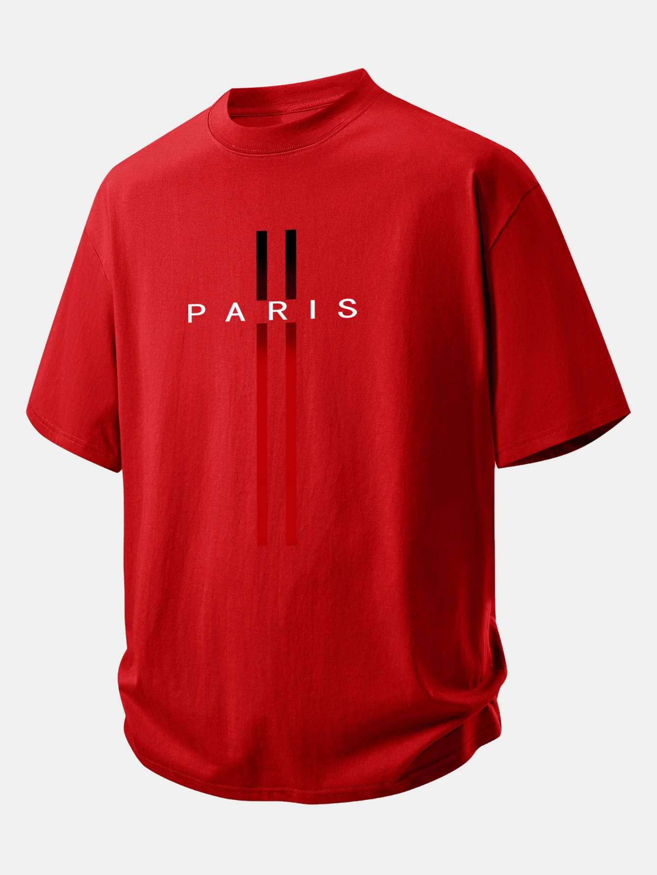 Relax Fit Stripe Paris Print Cotton T-Shirt - Image 4