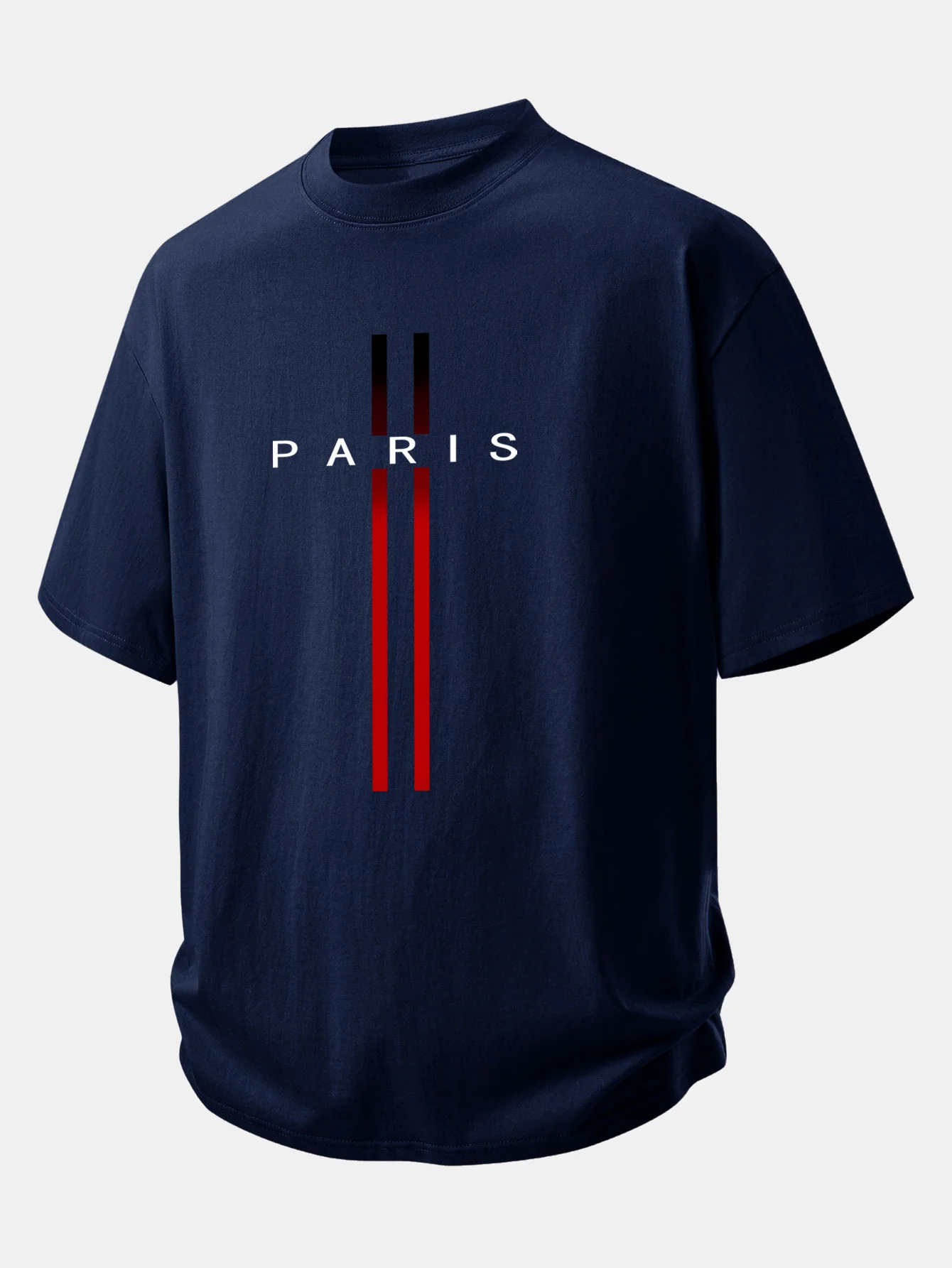 Relax Fit Stripe Paris Print Cotton T-Shirt - Image 7