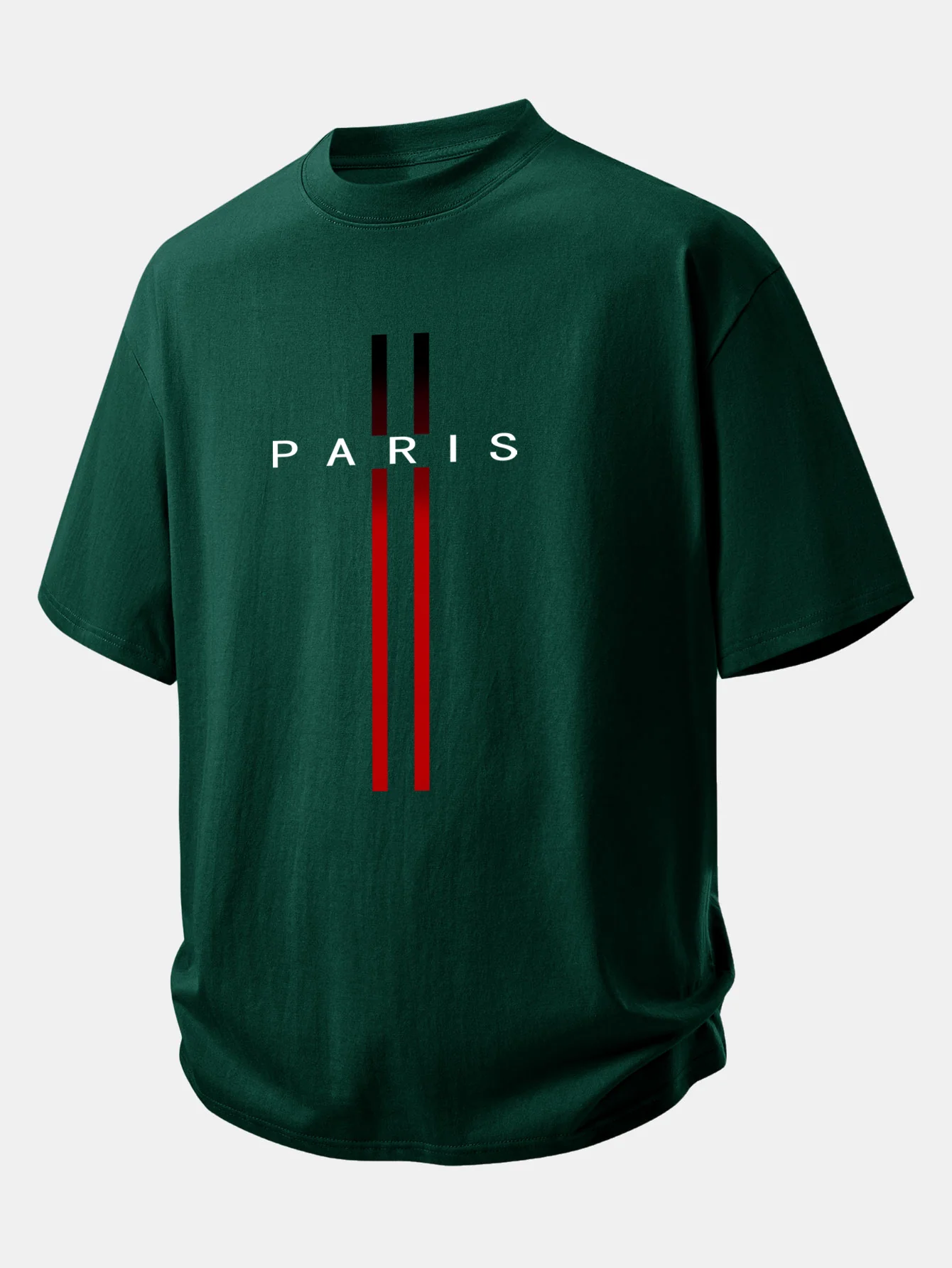 Relax Fit Stripe Paris Print Cotton T-Shirt - Image 8