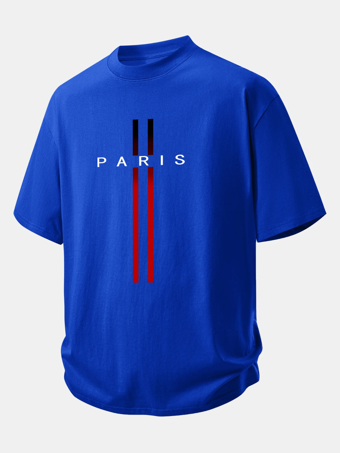 Relax Fit Stripe Paris Print Cotton T-Shirt - Image 9