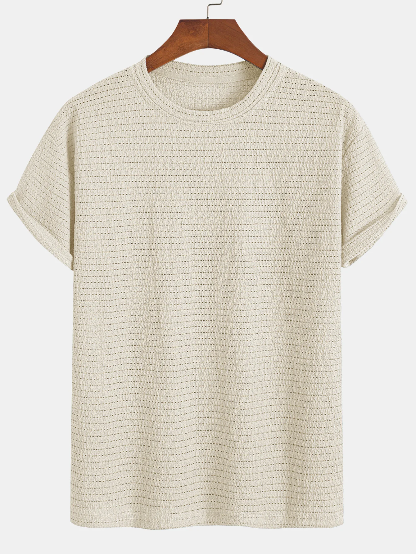 Entspannt sitzendes gestreiftes strukturiertes T-Shirt - Image 10