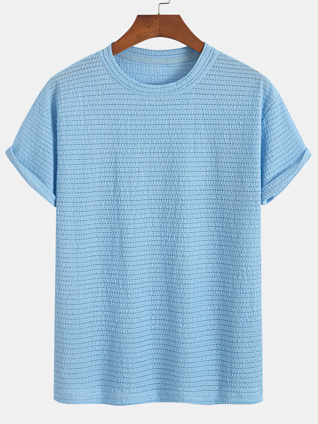 Entspannt sitzendes gestreiftes strukturiertes T-Shirt - Image 5