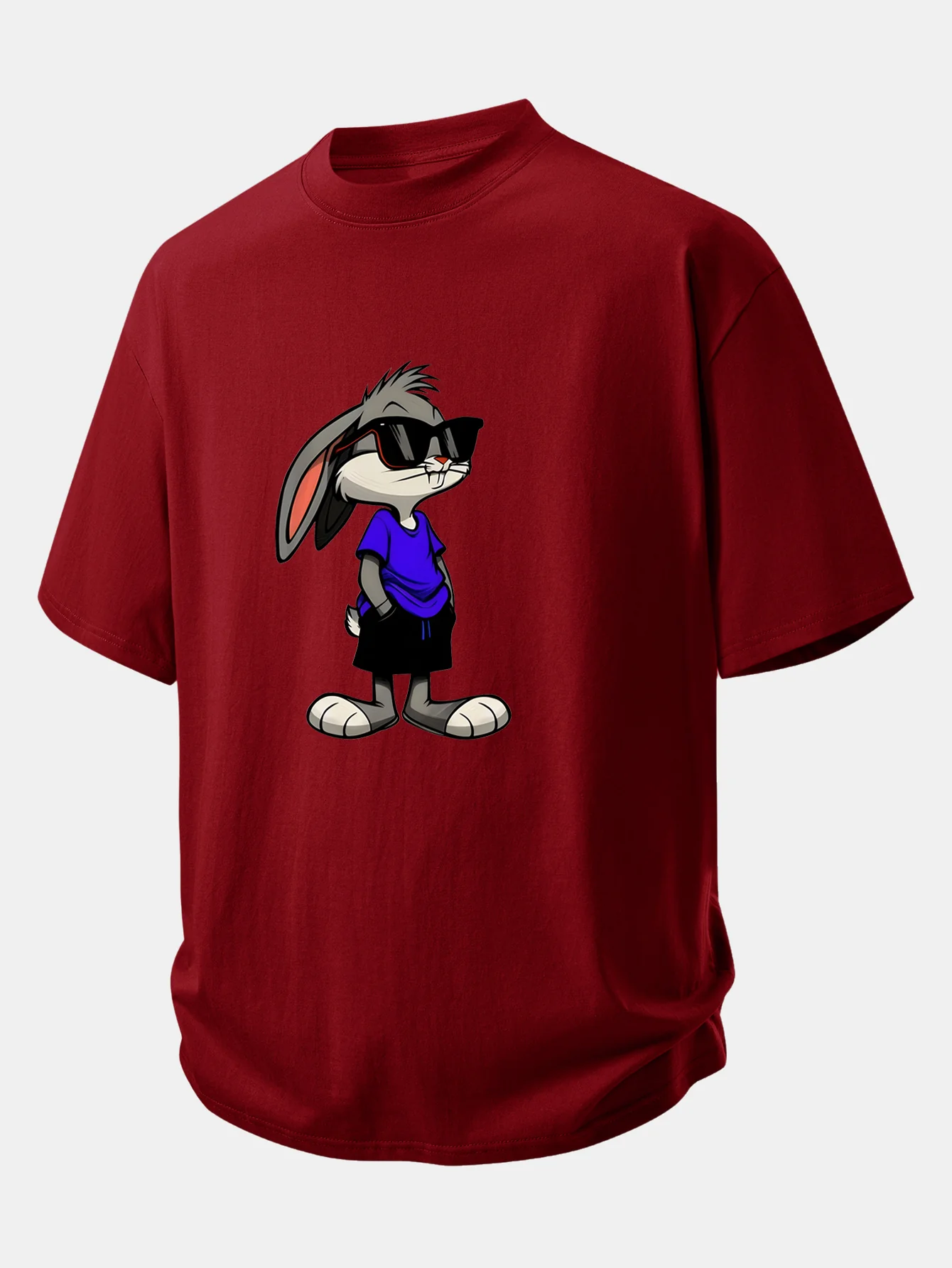 Relax Fit Sunglasses Rabbit Print Cotton T-Shirt - Image 10