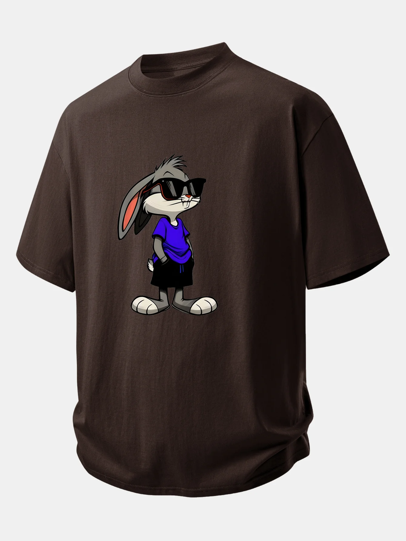 Relax Fit Sunglasses Rabbit Print Cotton T-Shirt - Image 9