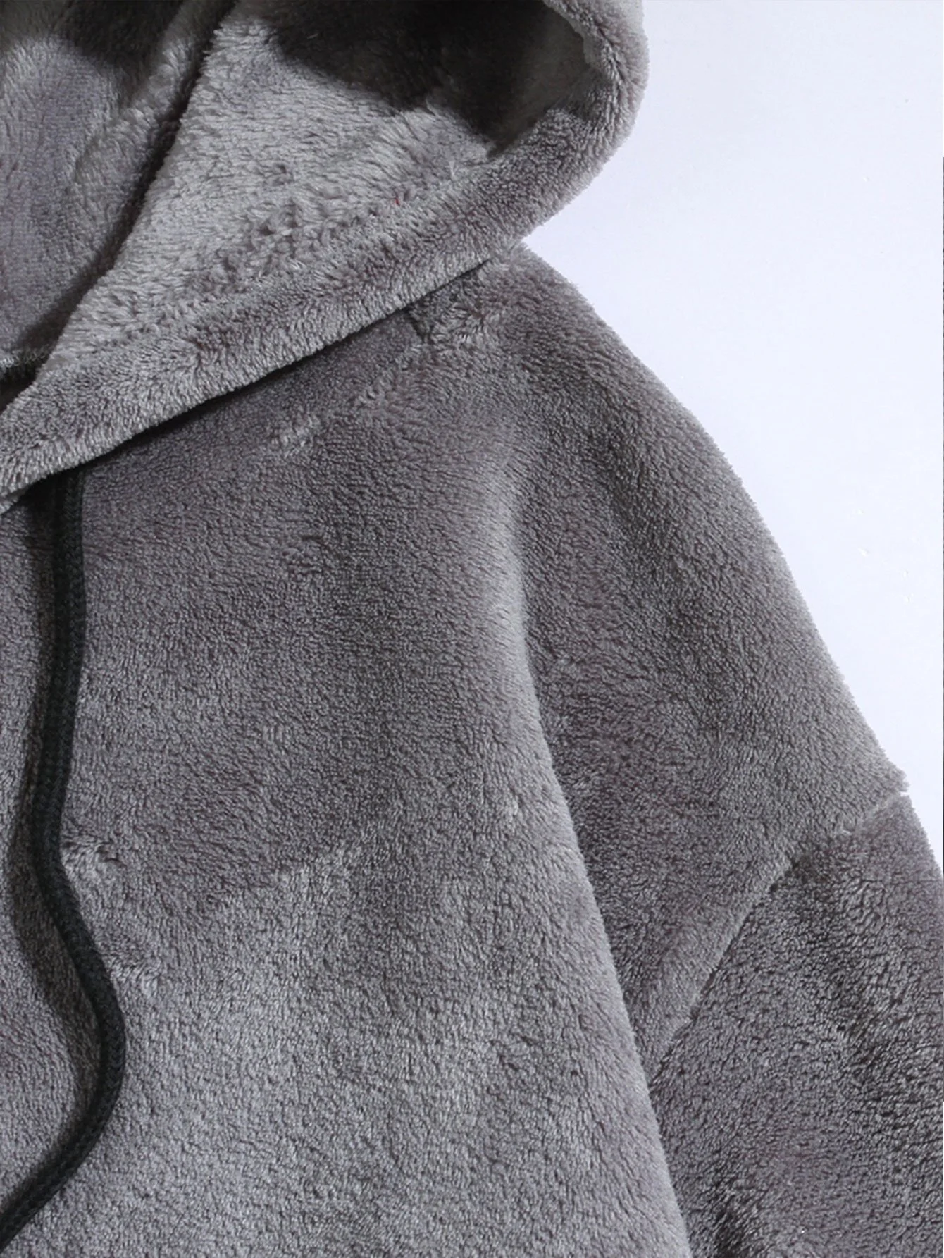 Entspannte Passform Teddy-Fleece-Hoodie mit Ohren - Image 12