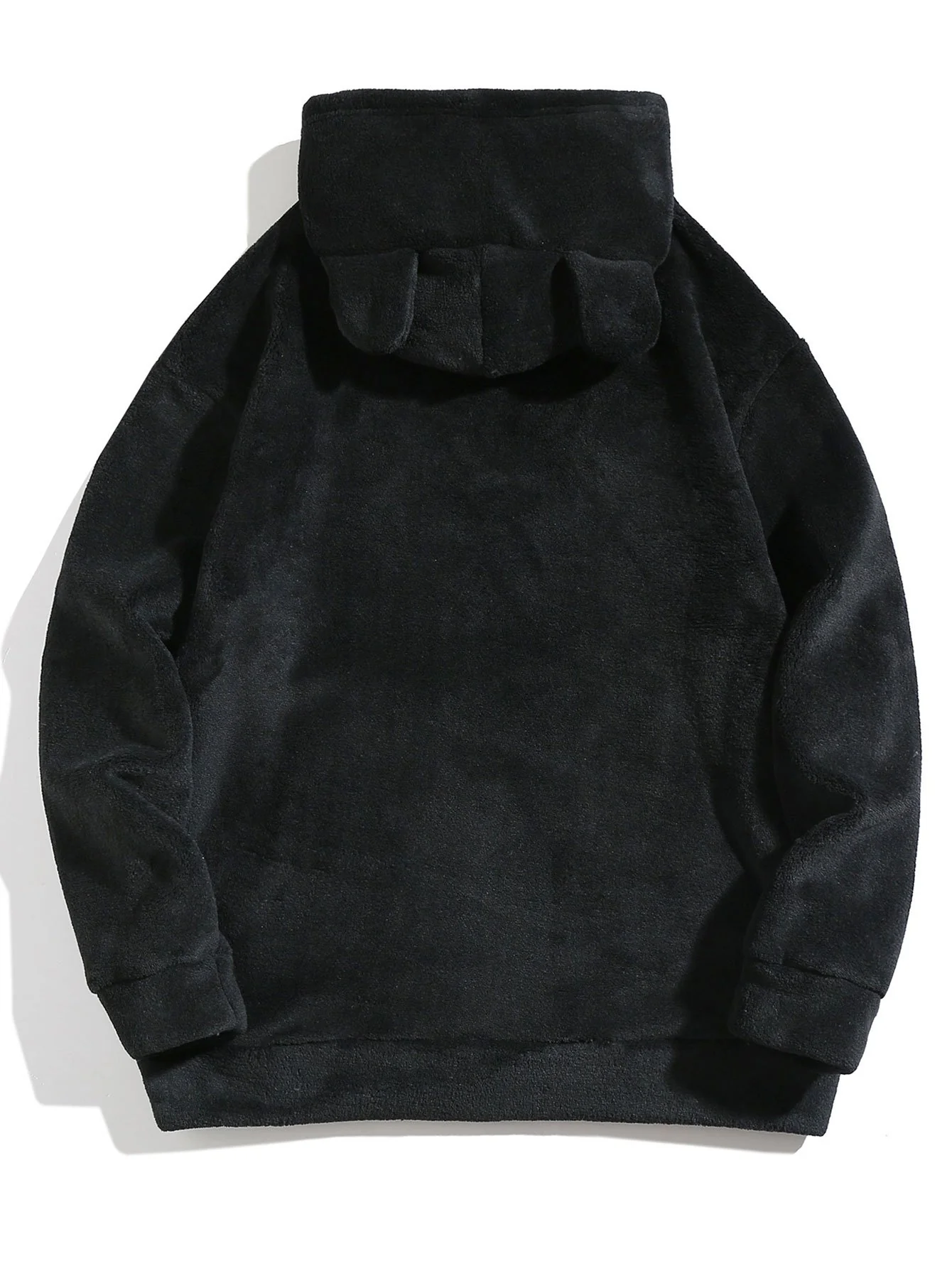 Entspannte Passform Teddy-Fleece-Hoodie mit Ohren - Image 6