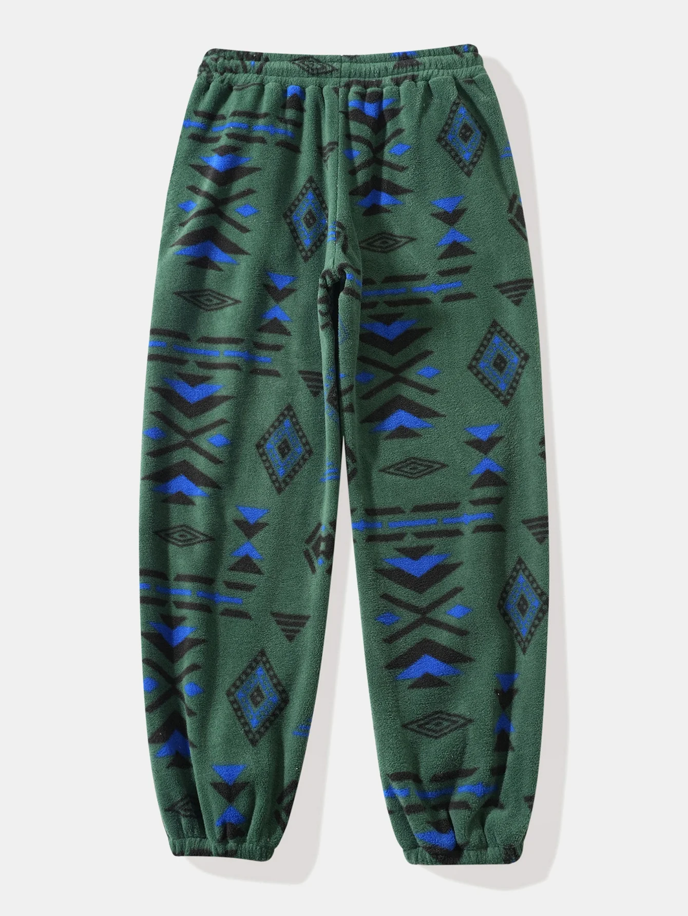 Relax Fit Tribal Geometry Teddy Hoodie & Jogger Pants - Image 10