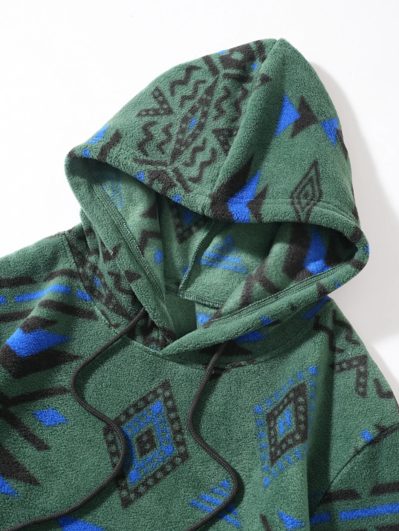 Relax Fit Tribal Geometry Teddy Hoodie & Jogger Pants - Image 14