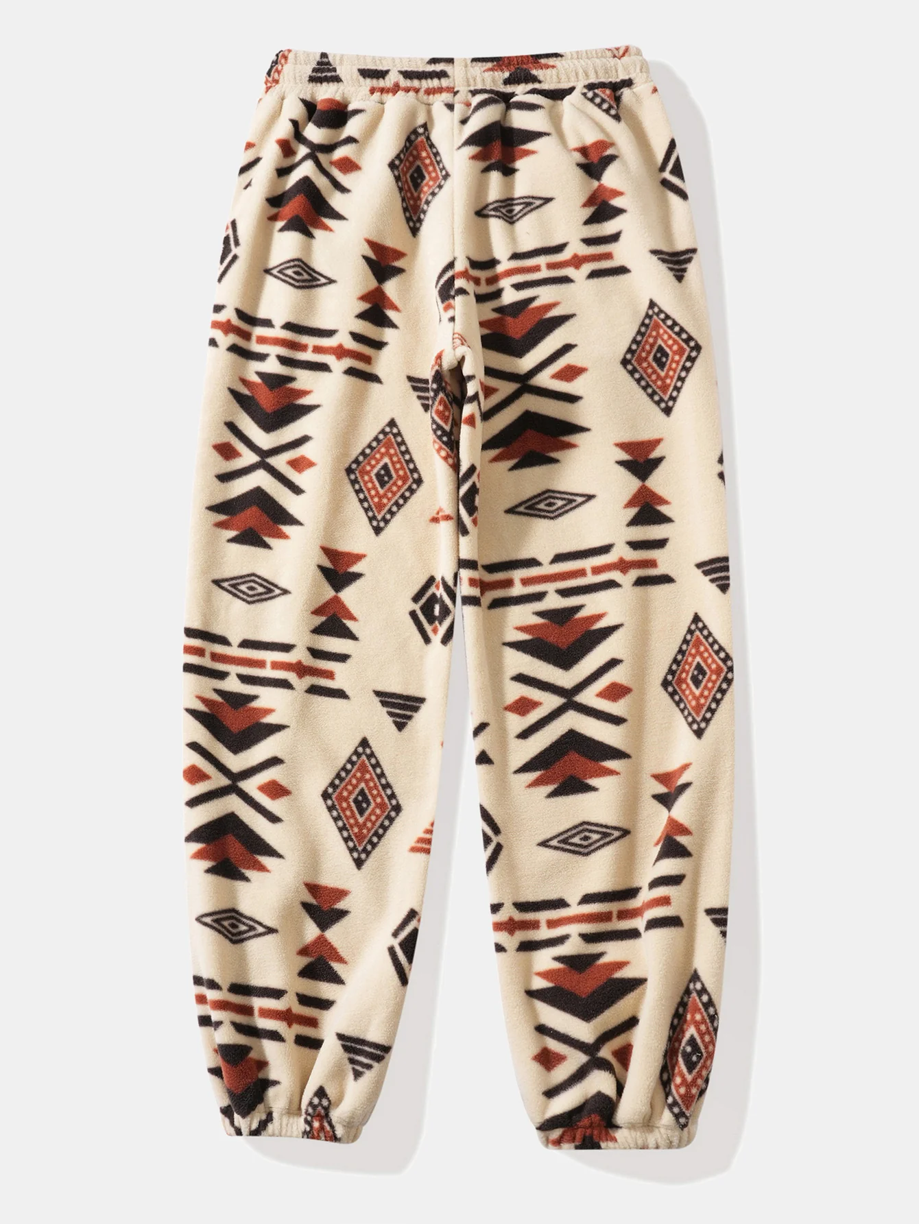 Relax Fit Tribal Geometry Teddy Hoodie & Jogger Pants - Image 6