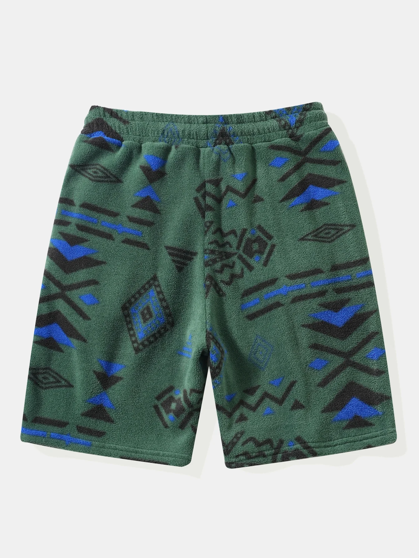 Relax Fit Tribal Geometry Teddy Hoodie & Shorts - Image 10