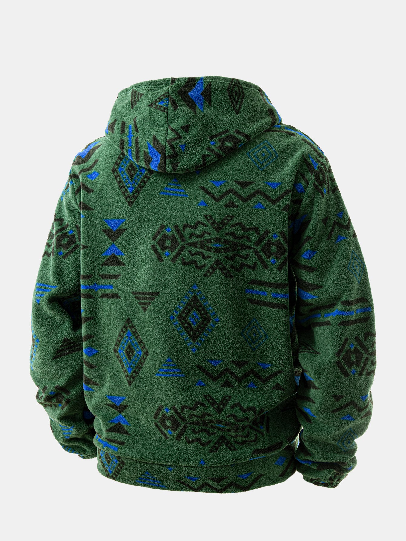 Relax Fit Tribal Geometry Teddy Hoodie & Shorts - Image 6