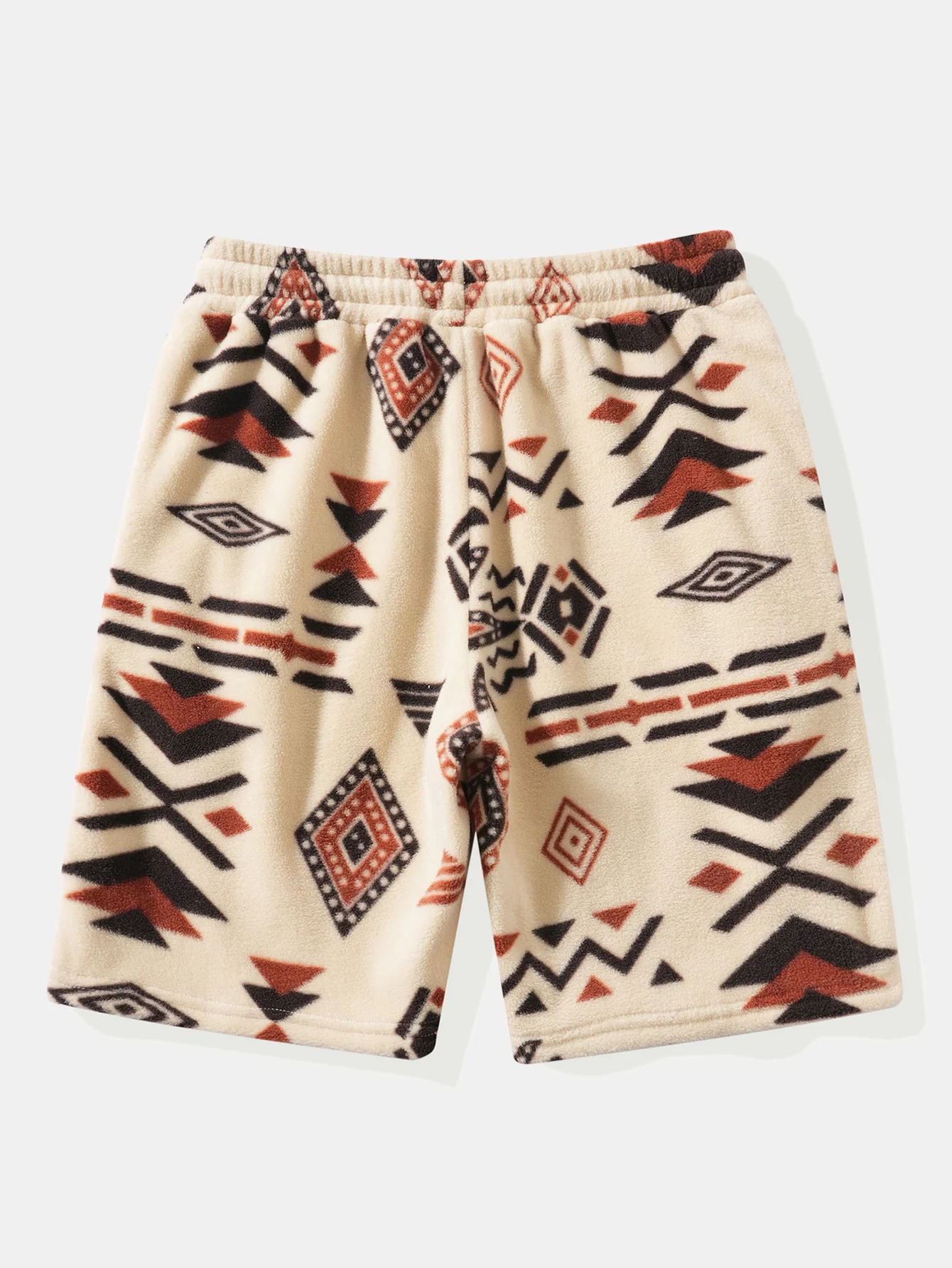 Relax Fit Tribal Geometry Teddy Hoodie & Shorts - Image 6