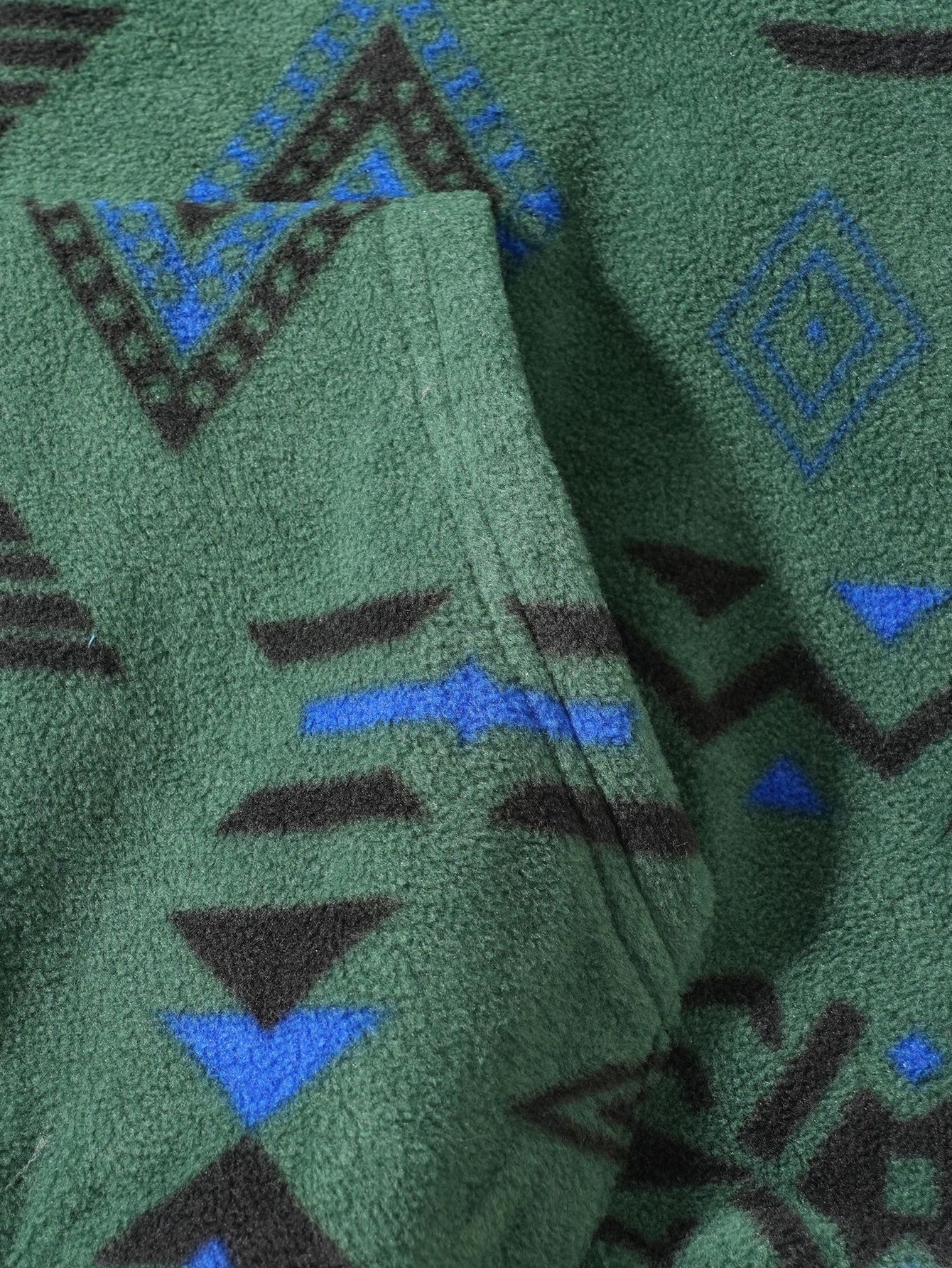 Relax Fit Tribal Geometry Teddy Hoodie & Shorts - Image 15