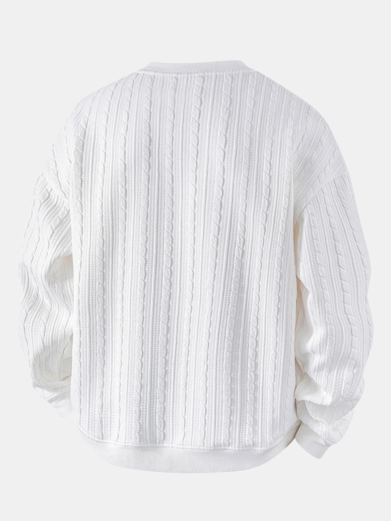 Locker sitzendes Jacquard-Sweatshirt mit Rundhalsausschnitt und Twist-Muster - Image 2