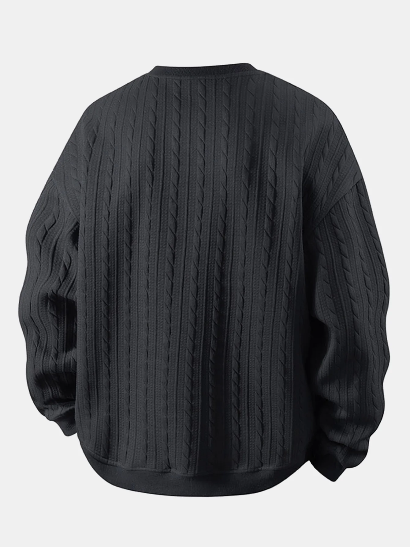 Locker sitzendes Jacquard-Sweatshirt mit Rundhalsausschnitt und Twist-Muster - Image 6