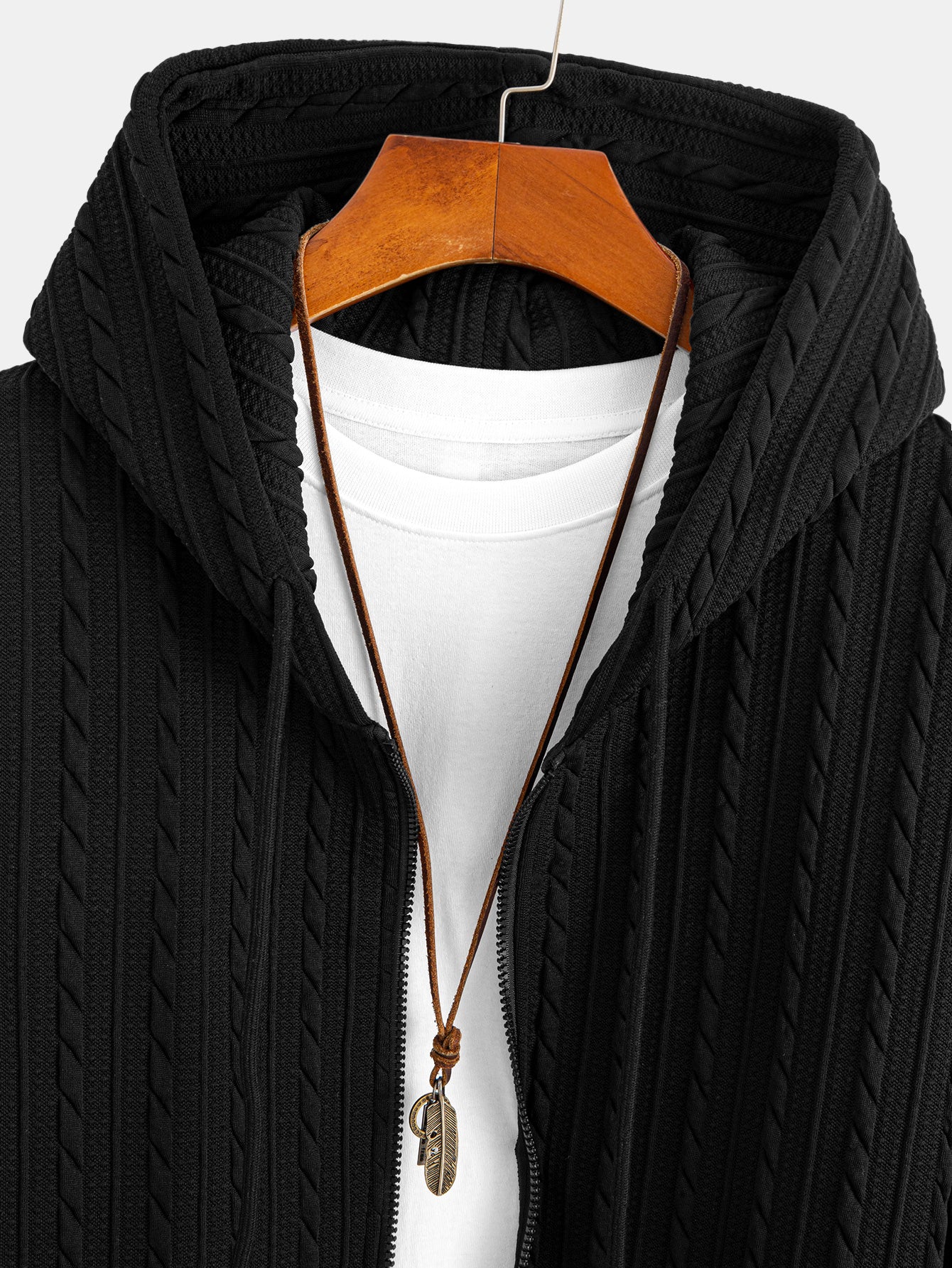 Relax Fit Twist Jacquard Zip Up Hoodie & Twisted Jacquard Straight Leg Pants - Image 14