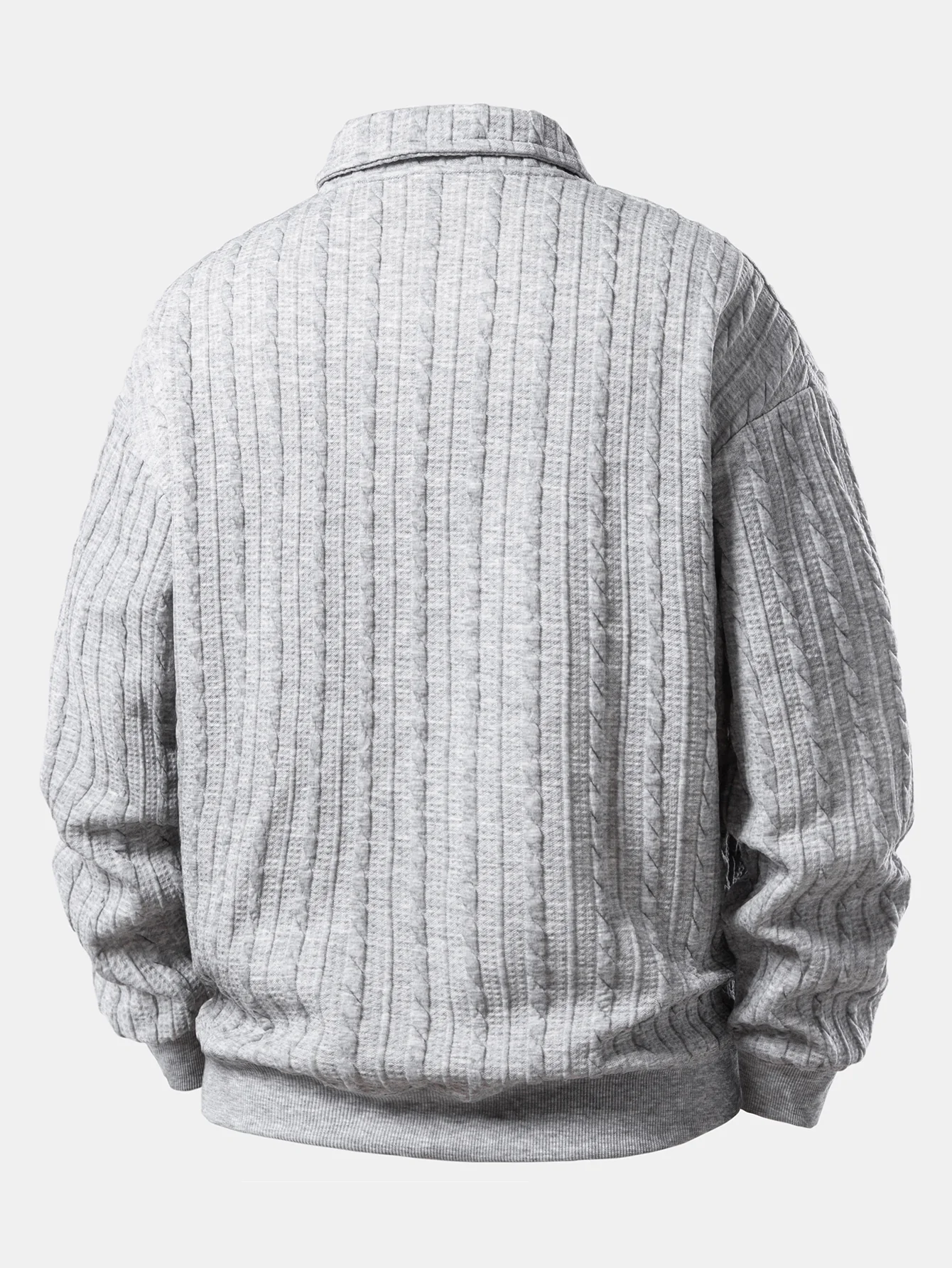 Relax Fit Twisted Jacquard Polo Sweatshirt - Image 2