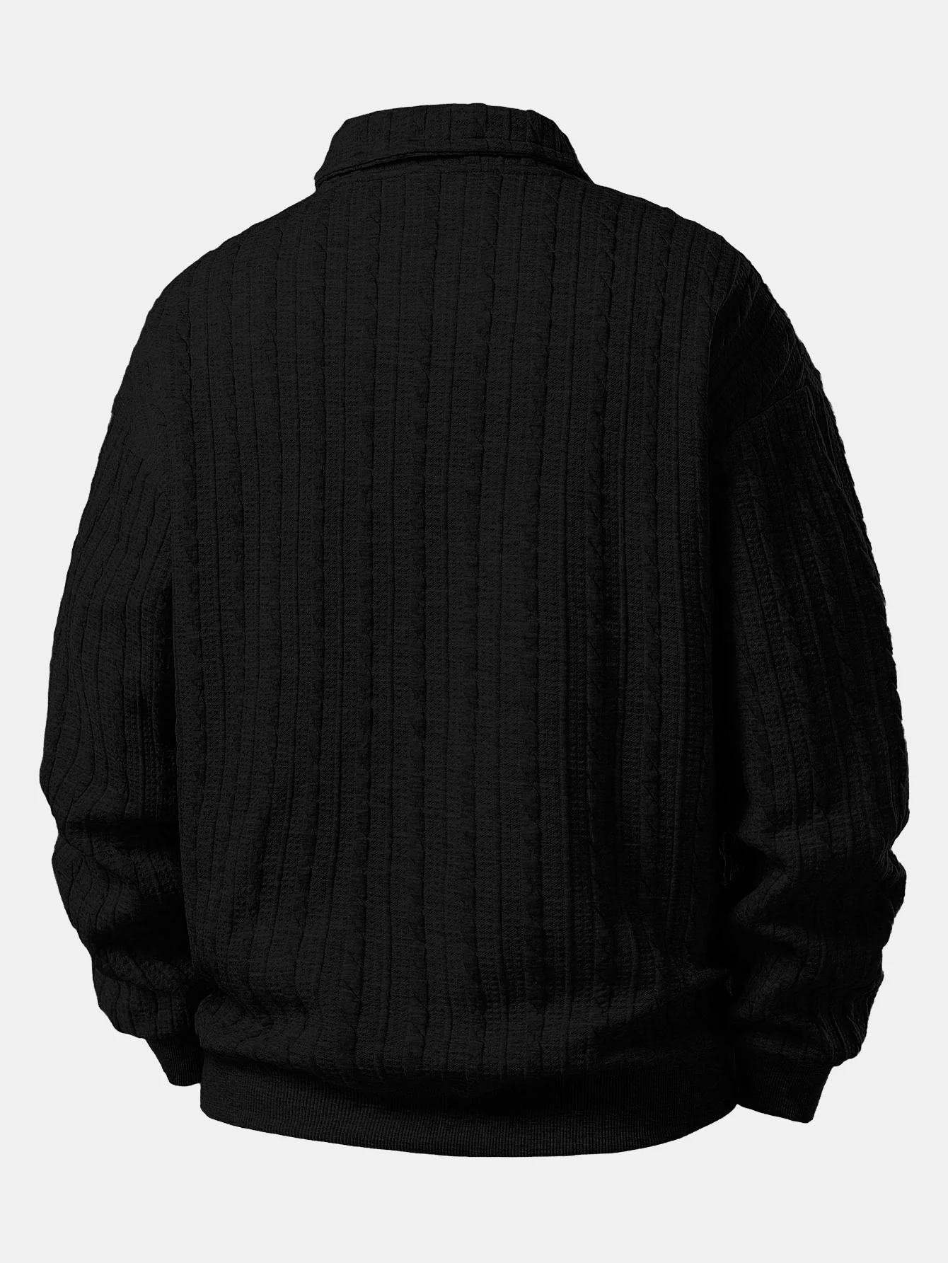 Relax Fit Twisted Jacquard Polo Sweatshirt - Image 4