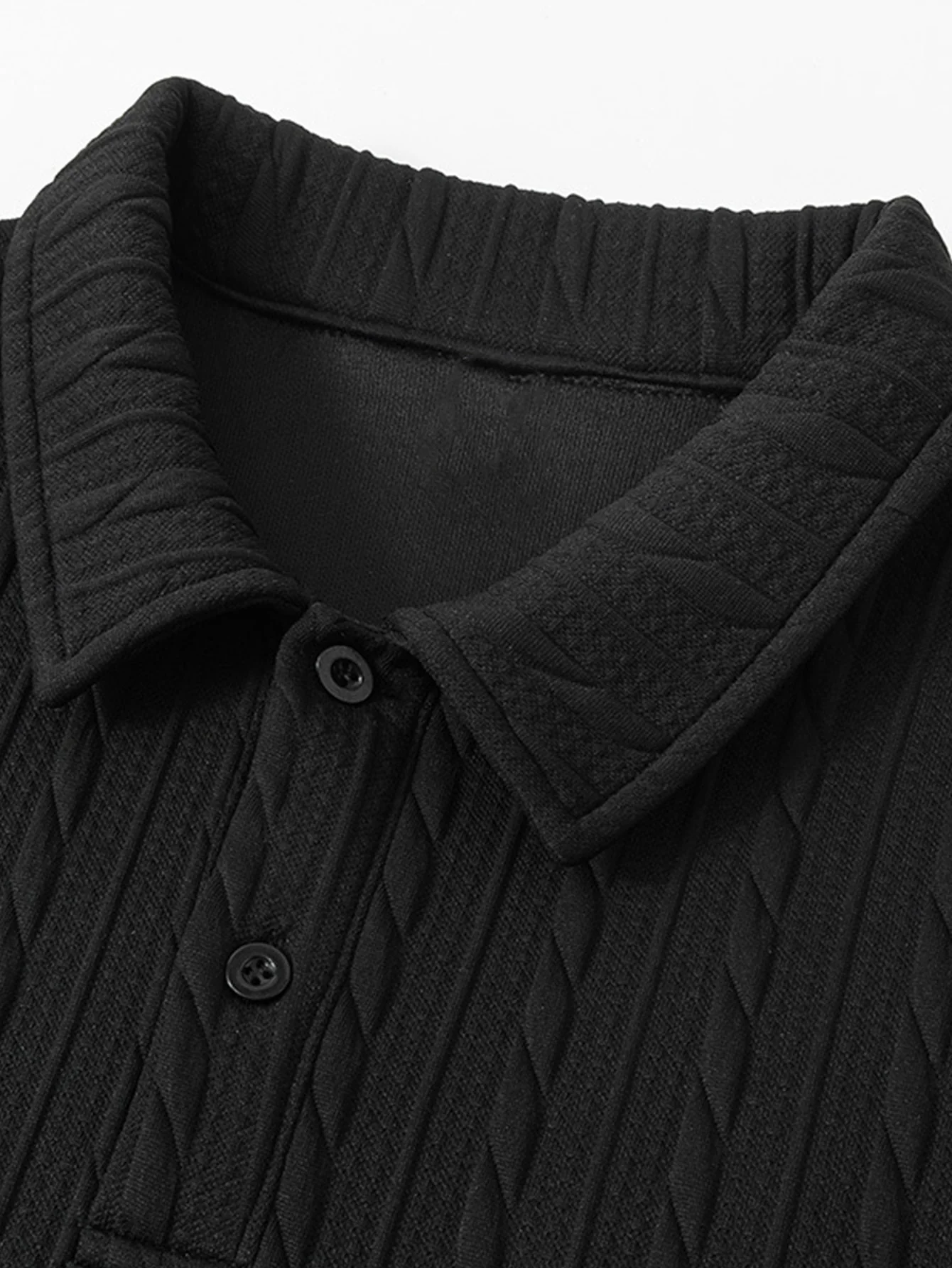 Relax Fit Twisted Jacquard Polo Sweatshirt - Image 5