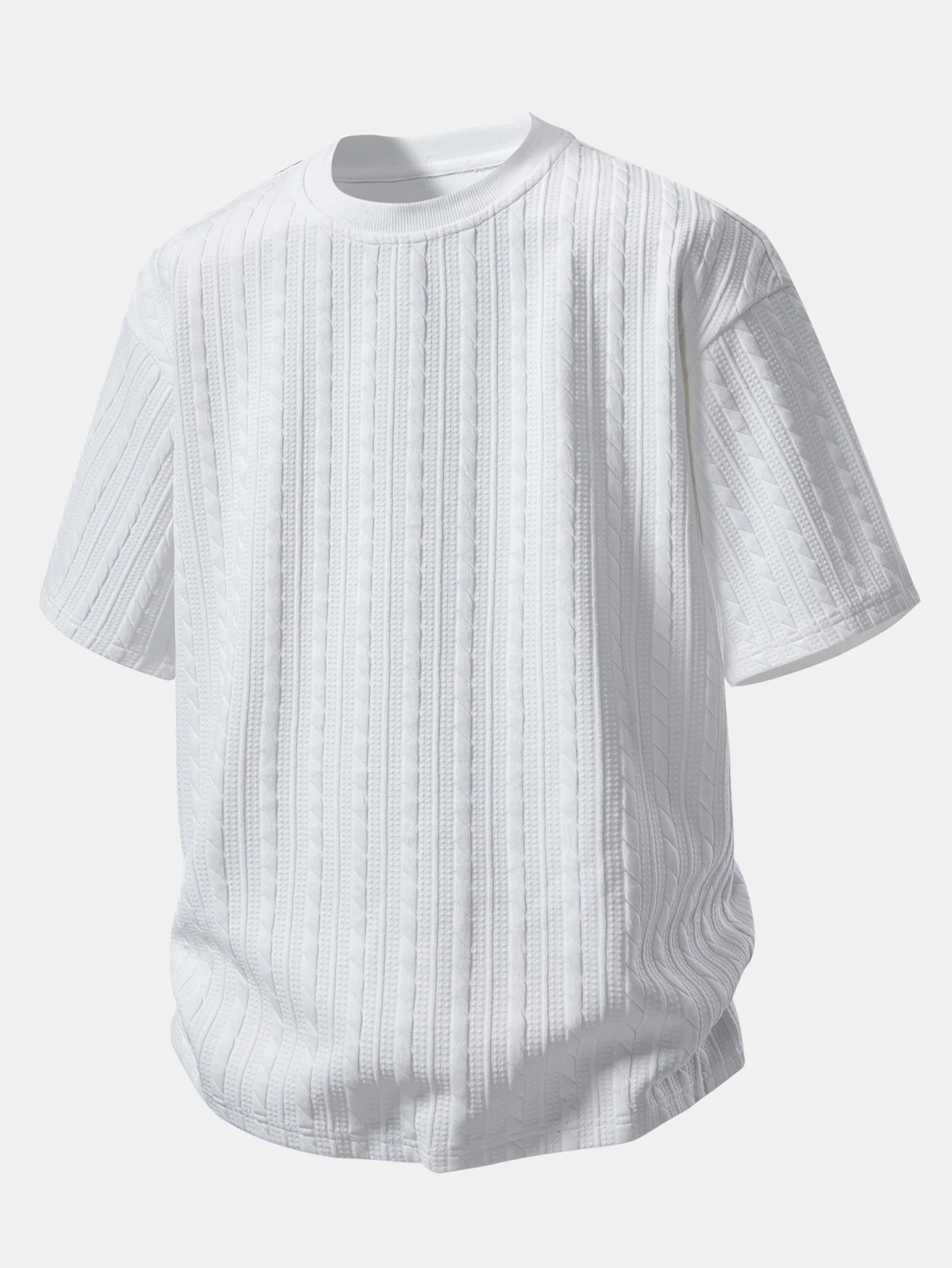 Relax Fit Twisted Jacquard T-Shirt & 7″ Shorts Set - Image 3