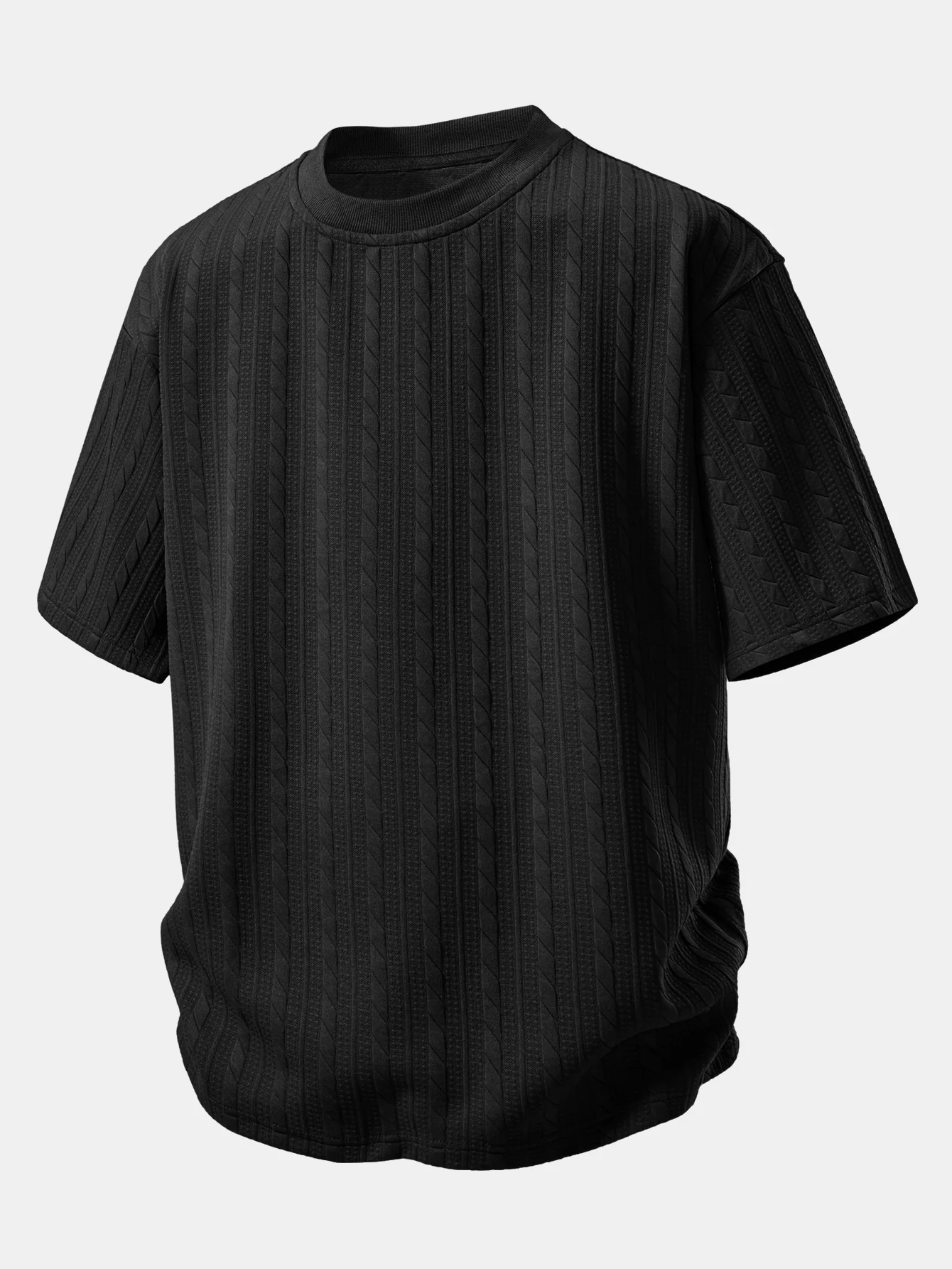 Relax Fit Twisted Jacquard T-Shirt & 7″ Shorts Set - Image 5