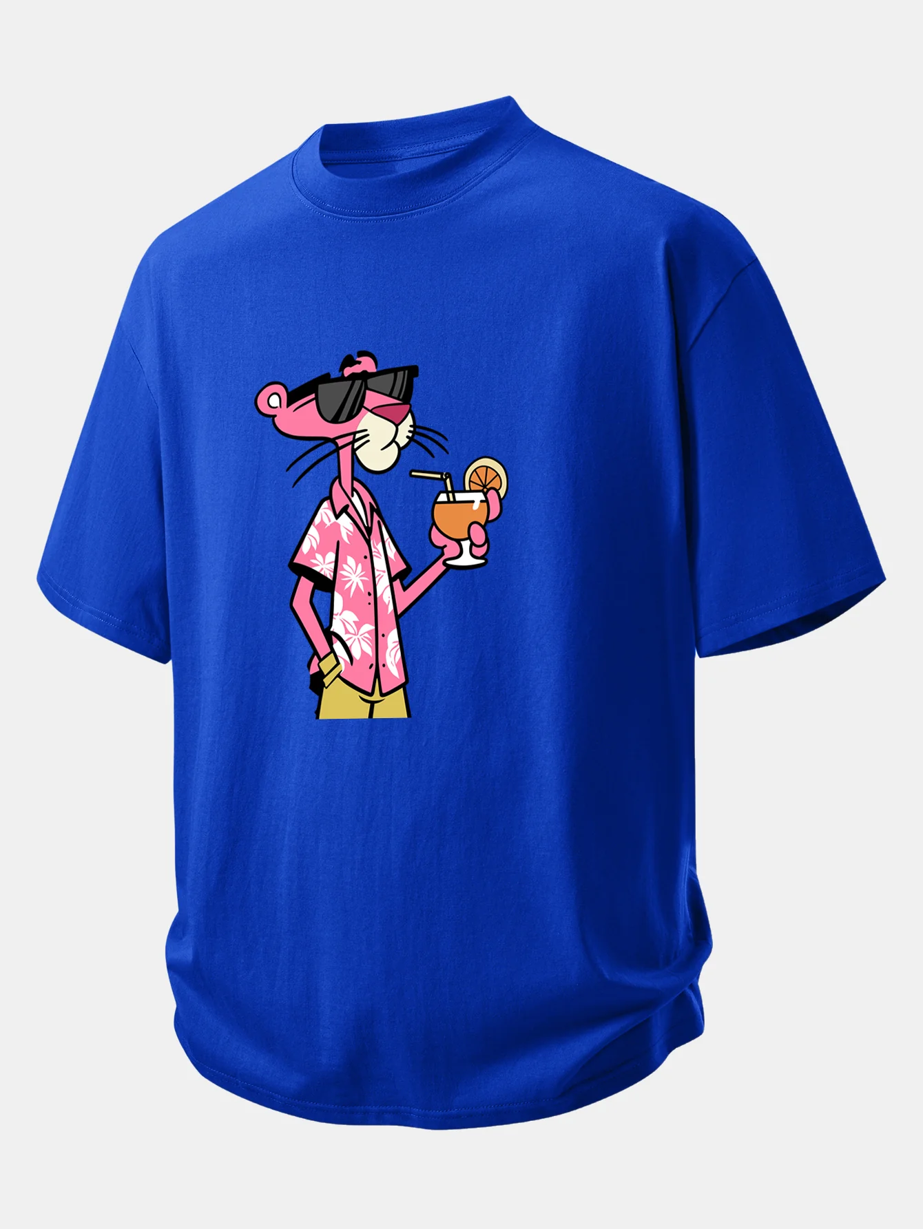 Relax Fit Vacation Pink Panther Print Cotton T-Shirt - Image 11