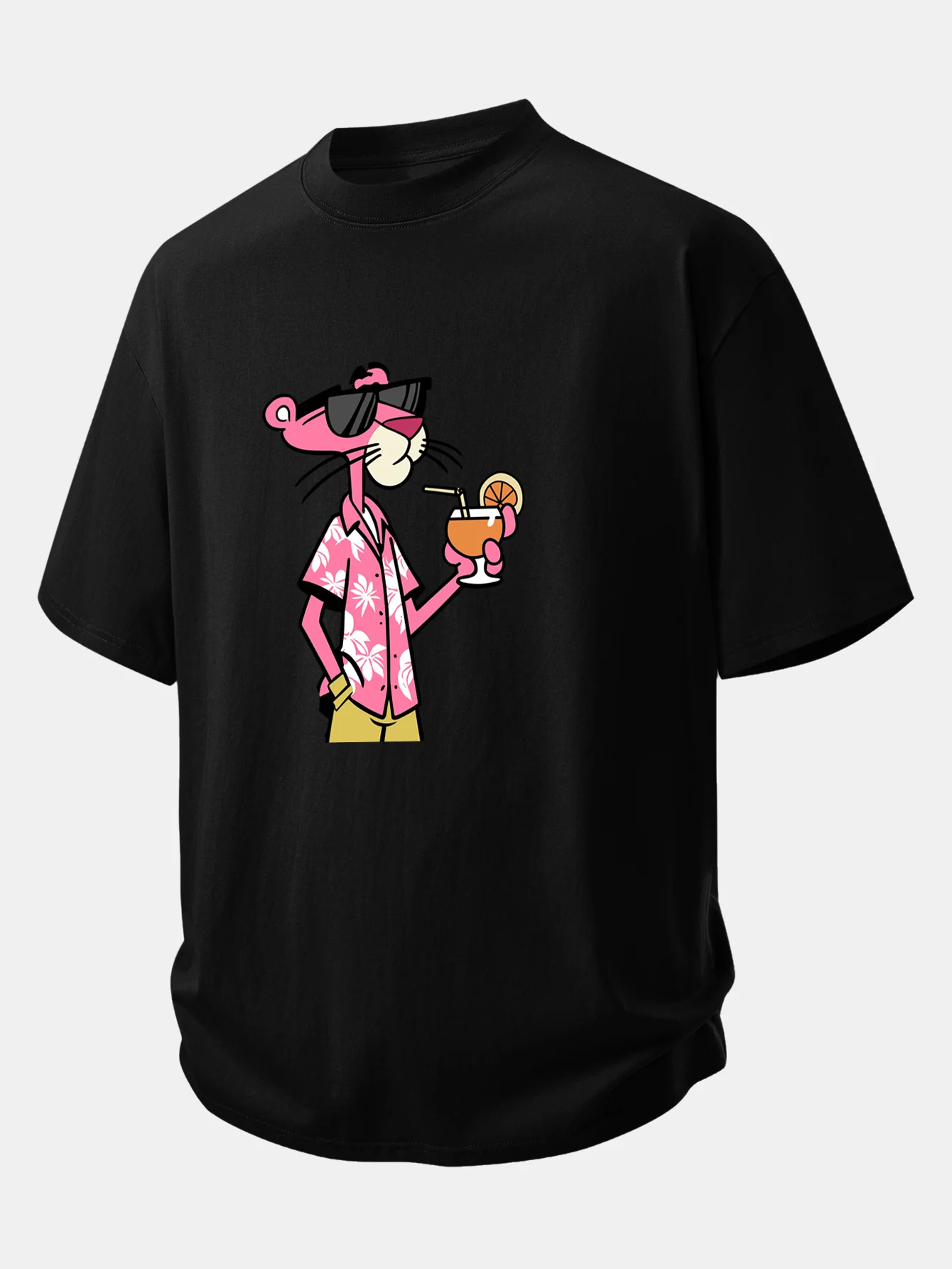 Relax Fit Vacation Pink Panther Print Cotton T-Shirt - Image 5