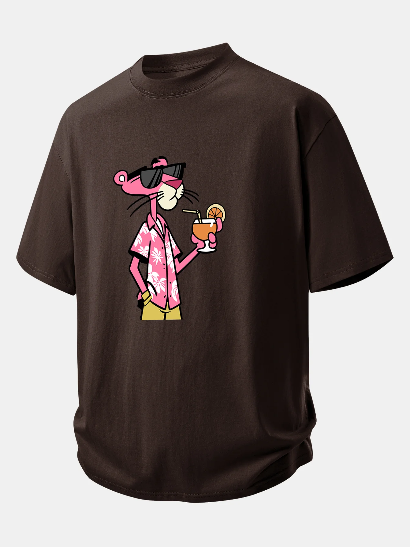 Relax Fit Vacation Pink Panther Print Cotton T-Shirt - Image 7