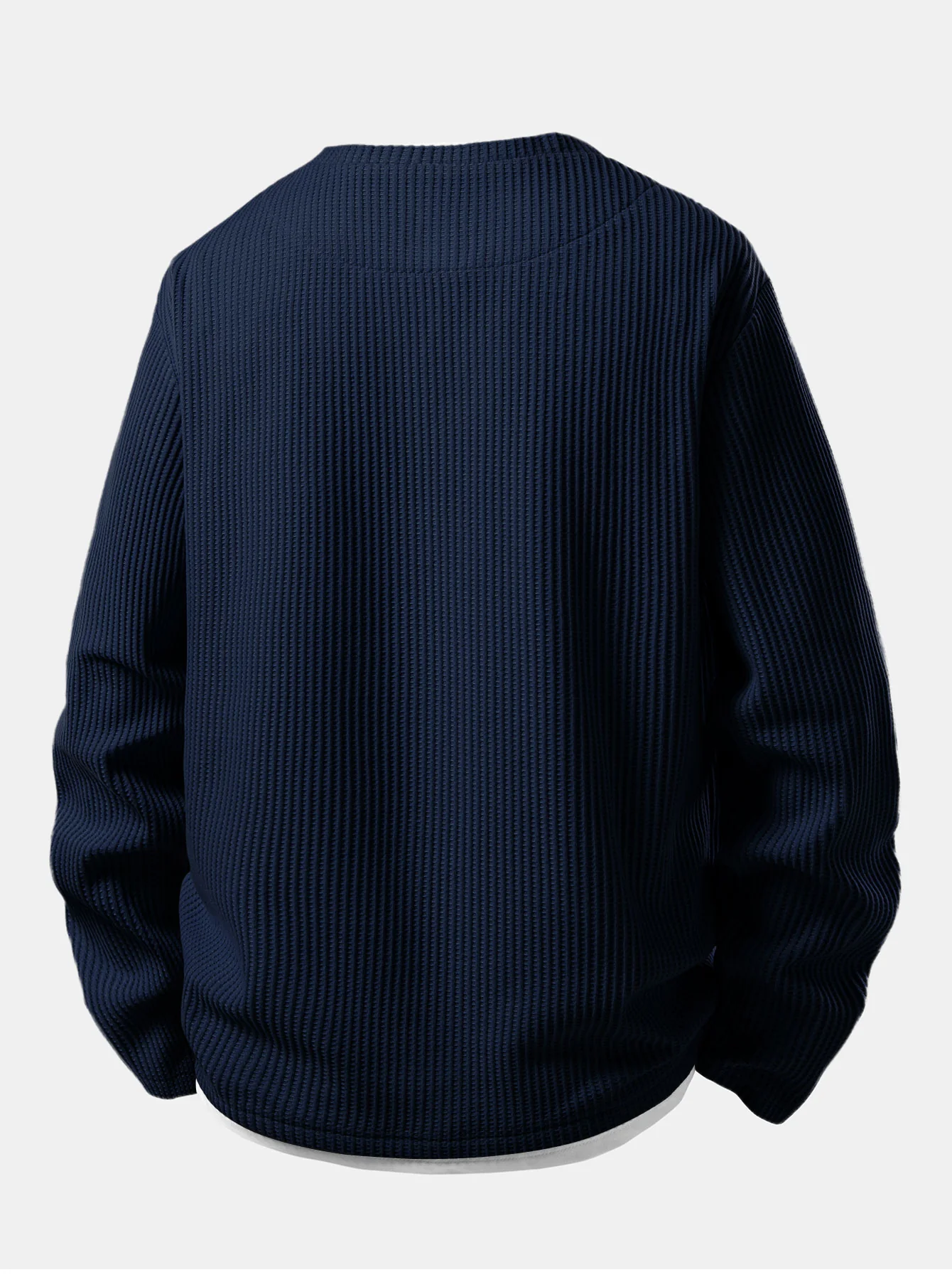 Relax Fit Waffle 2 In 1 Notched Collar T-Shirt - Image 2