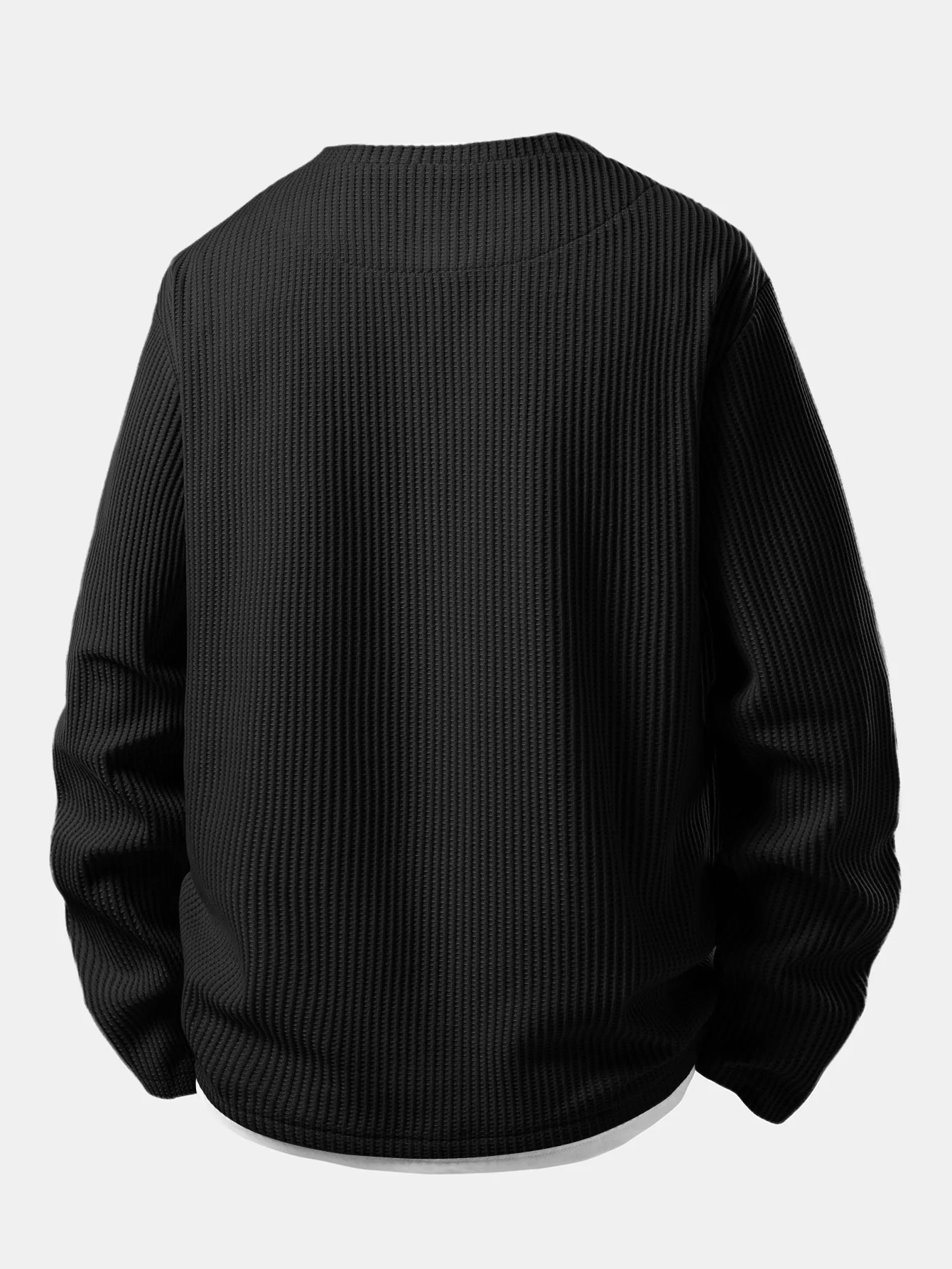 Relax Fit Waffle 2 In 1 Notched Collar T-Shirt - Image 4