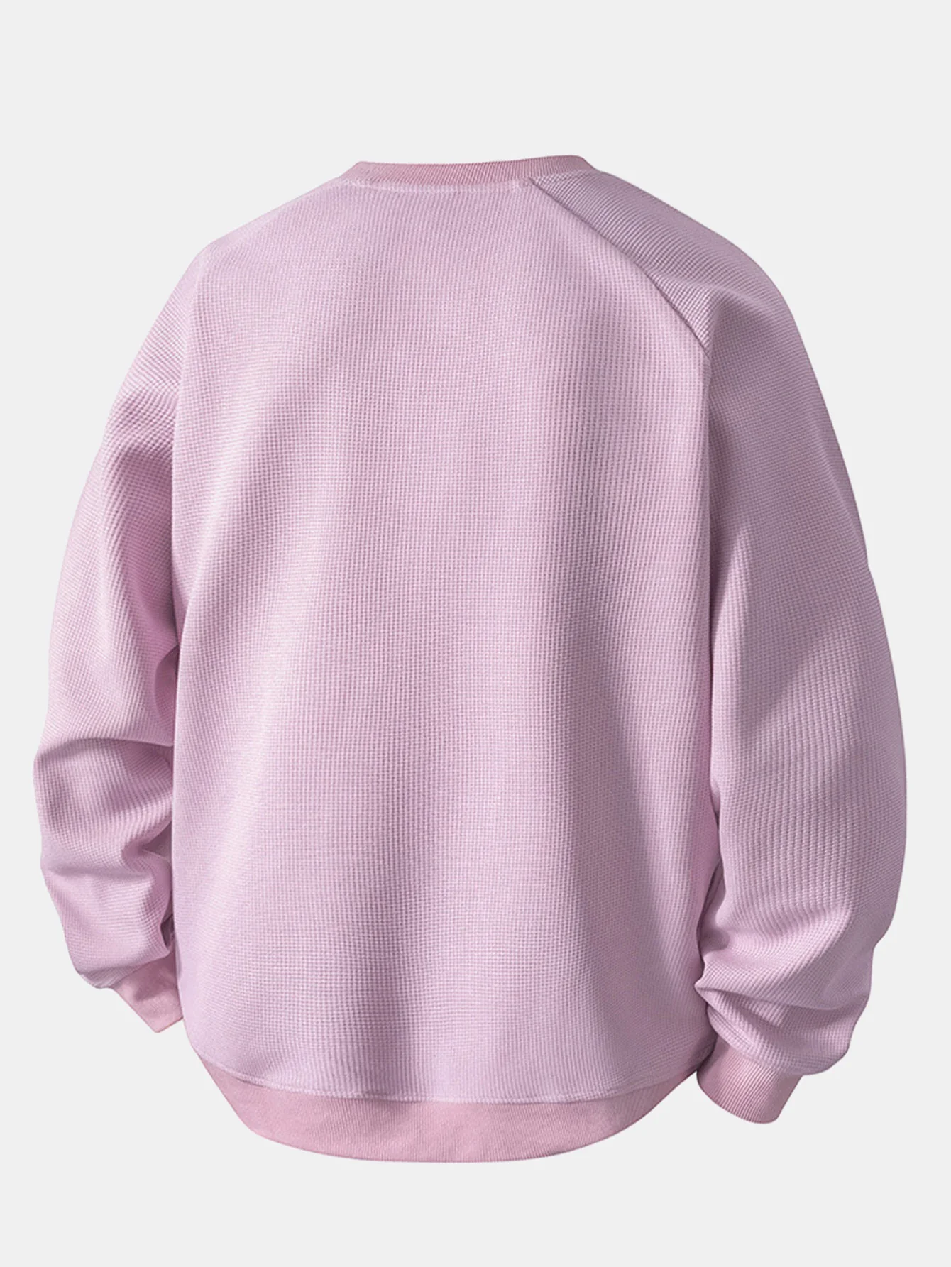 Locker sitzendes Waffel-Sweatshirt mit Rundhalsausschnitt - Image 10